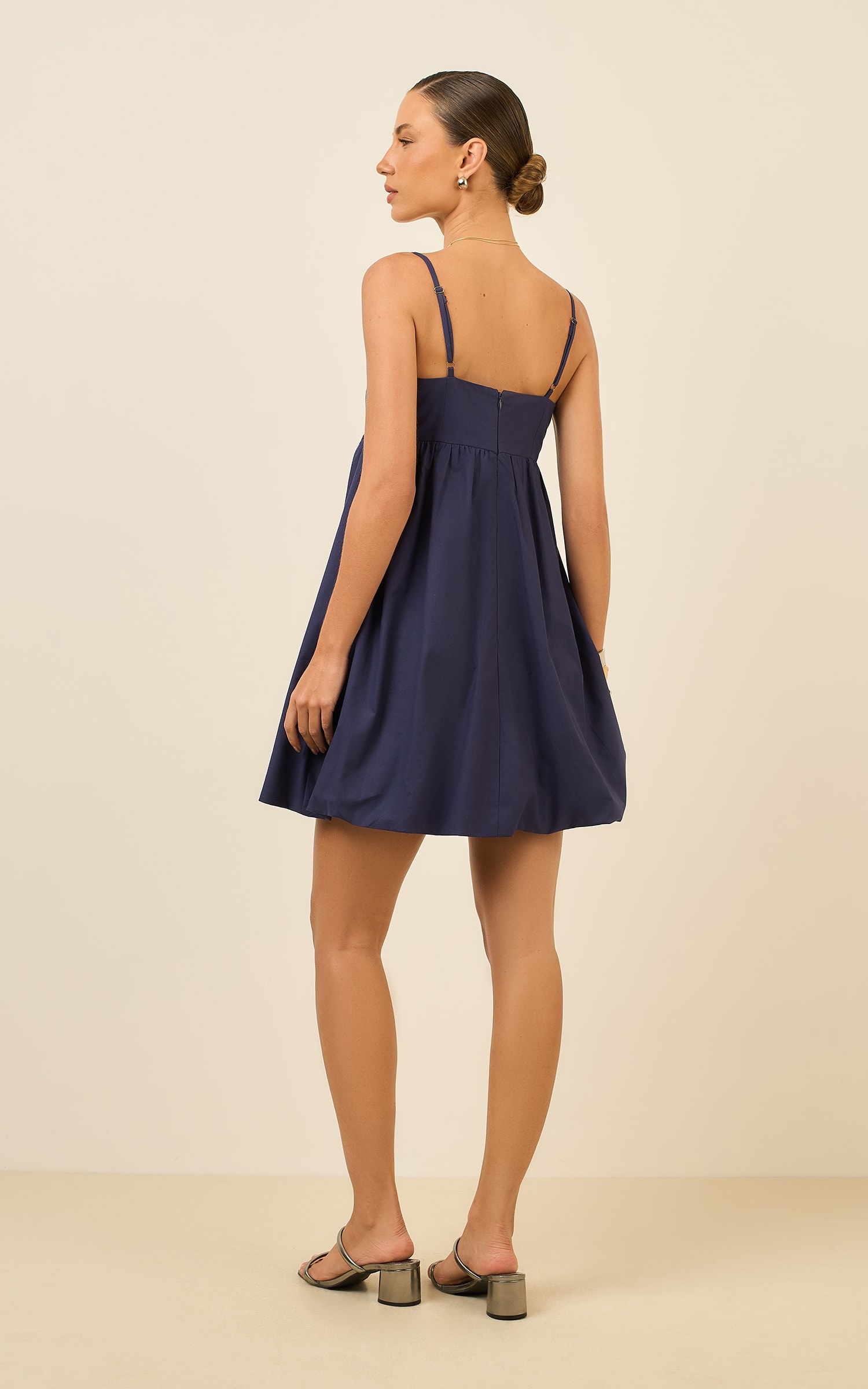Vestido Curto Balone Poetic Marinho