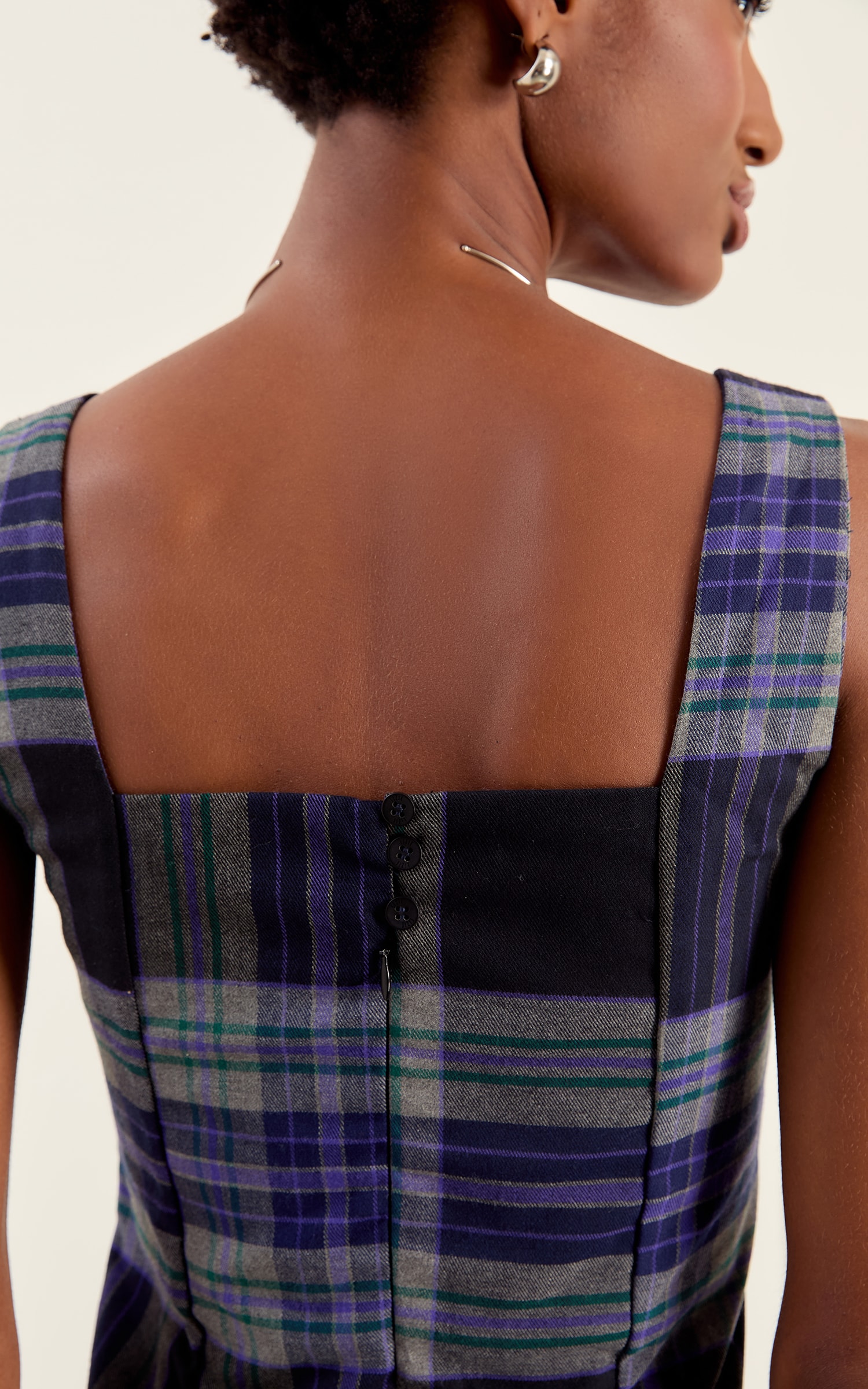 Vestido Curto Chess Preto