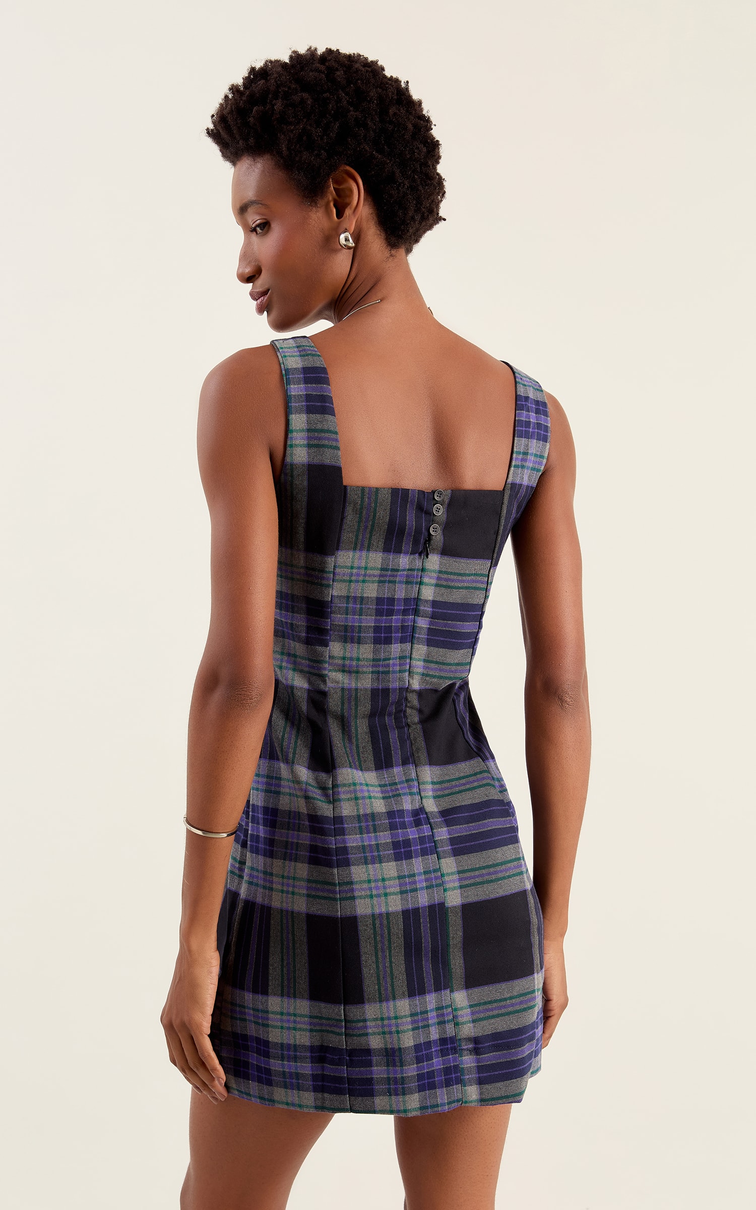 Vestido Curto Chess Preto