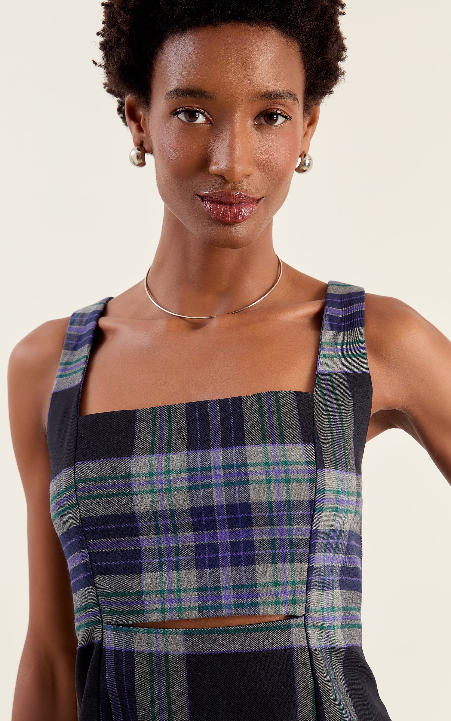 Vestido Curto Chess Preto