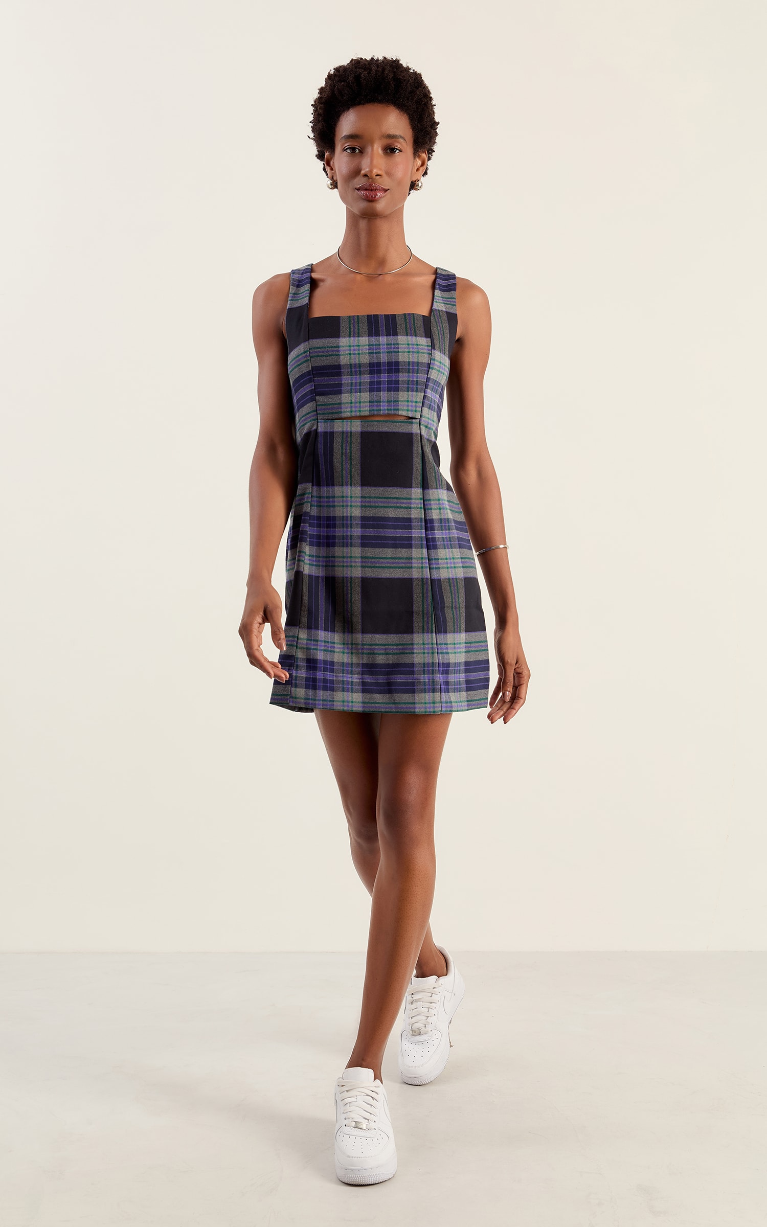 Vestido Curto Chess Preto