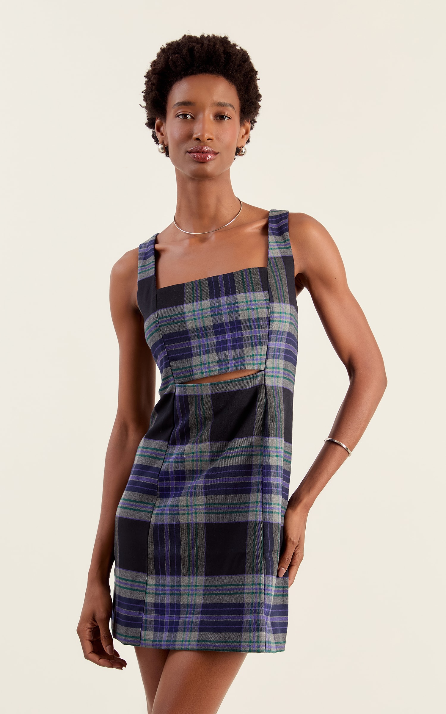 Vestido Curto Chess Preto