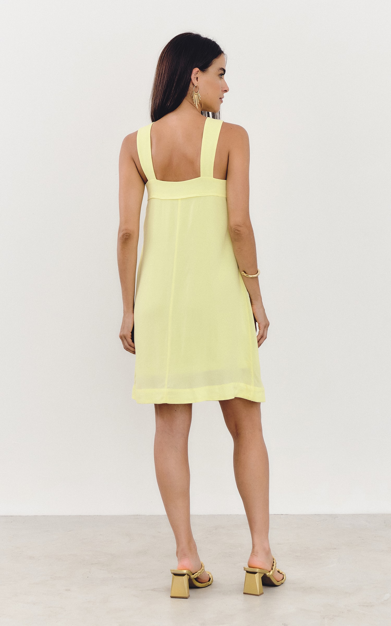 Vestido Curto Duo Ll Amarelo