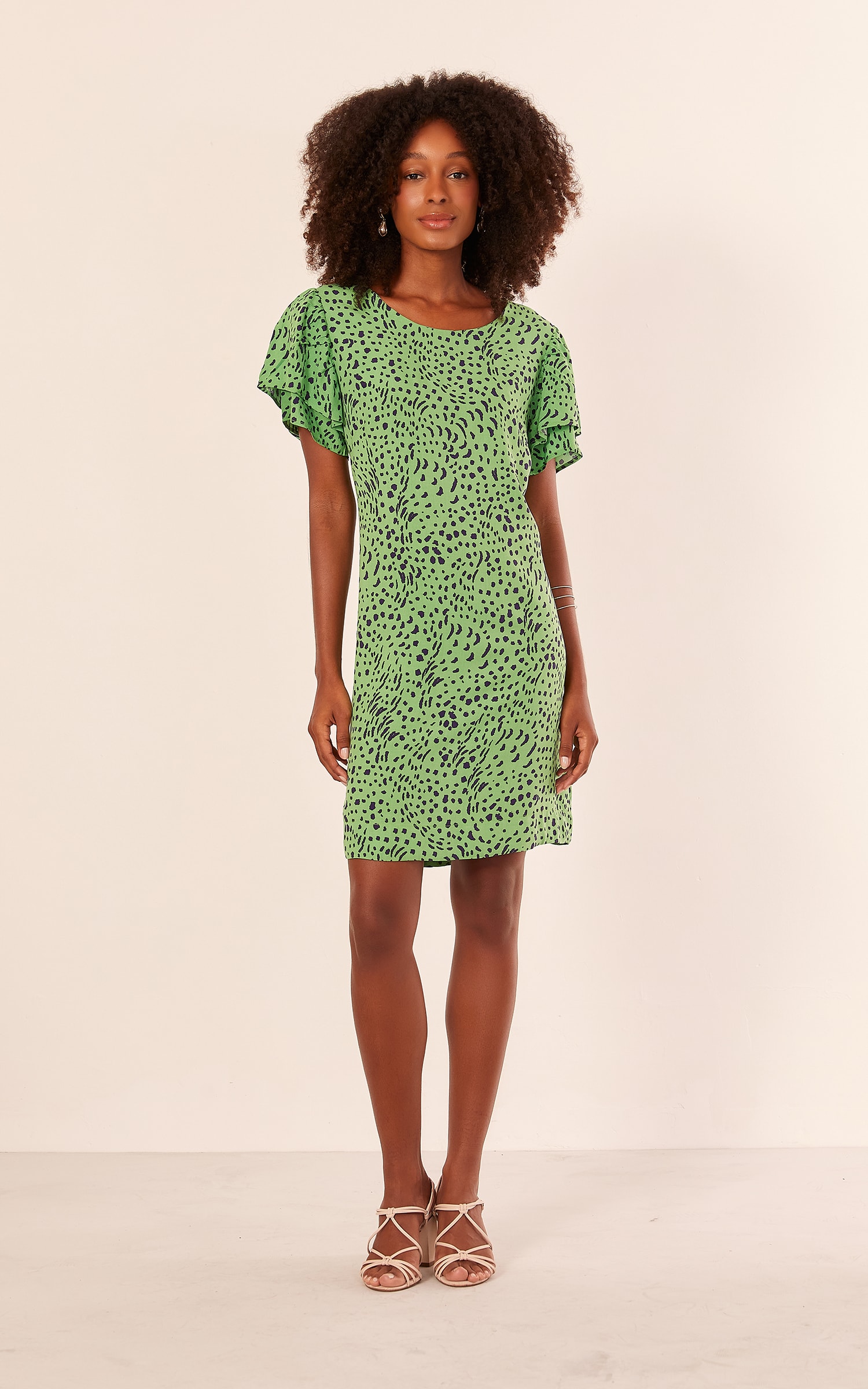 Vestido Curto Estampa Blanche Verde