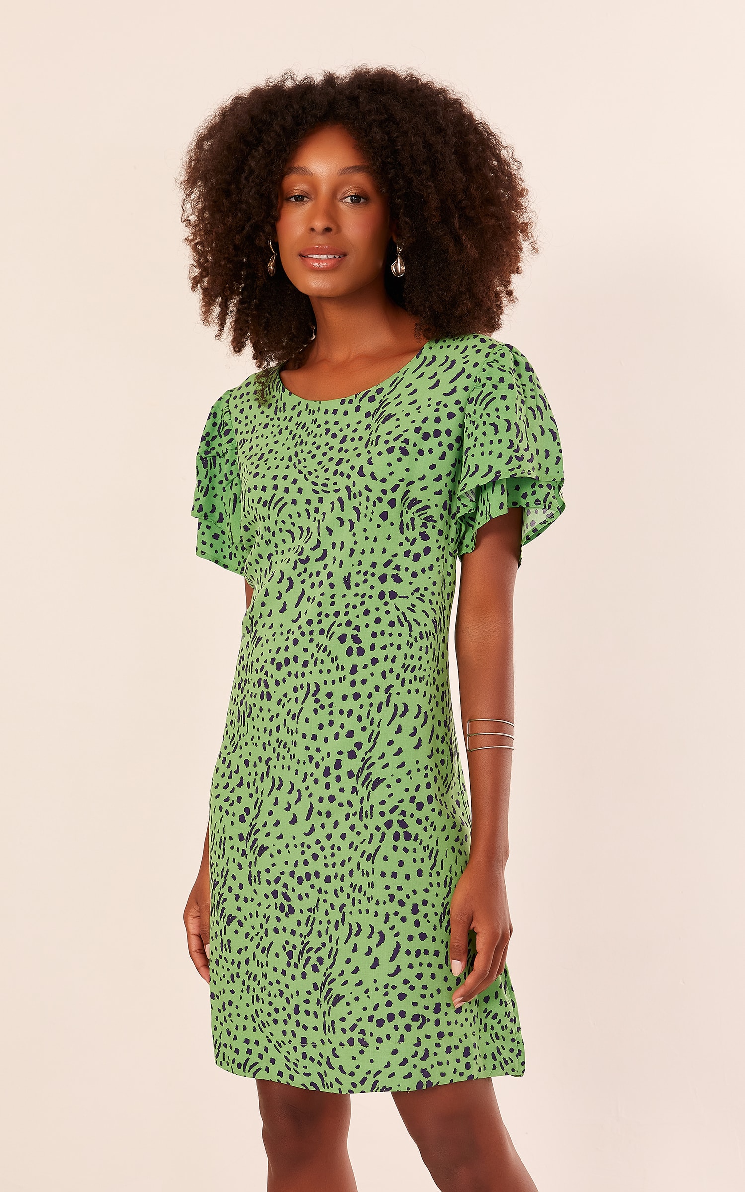 Vestido Curto Estampa Blanche Verde