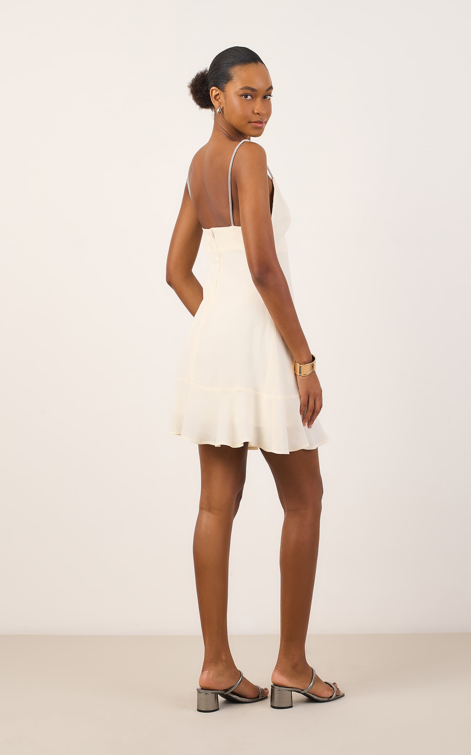 Vestido Curto Frame Alca Off White