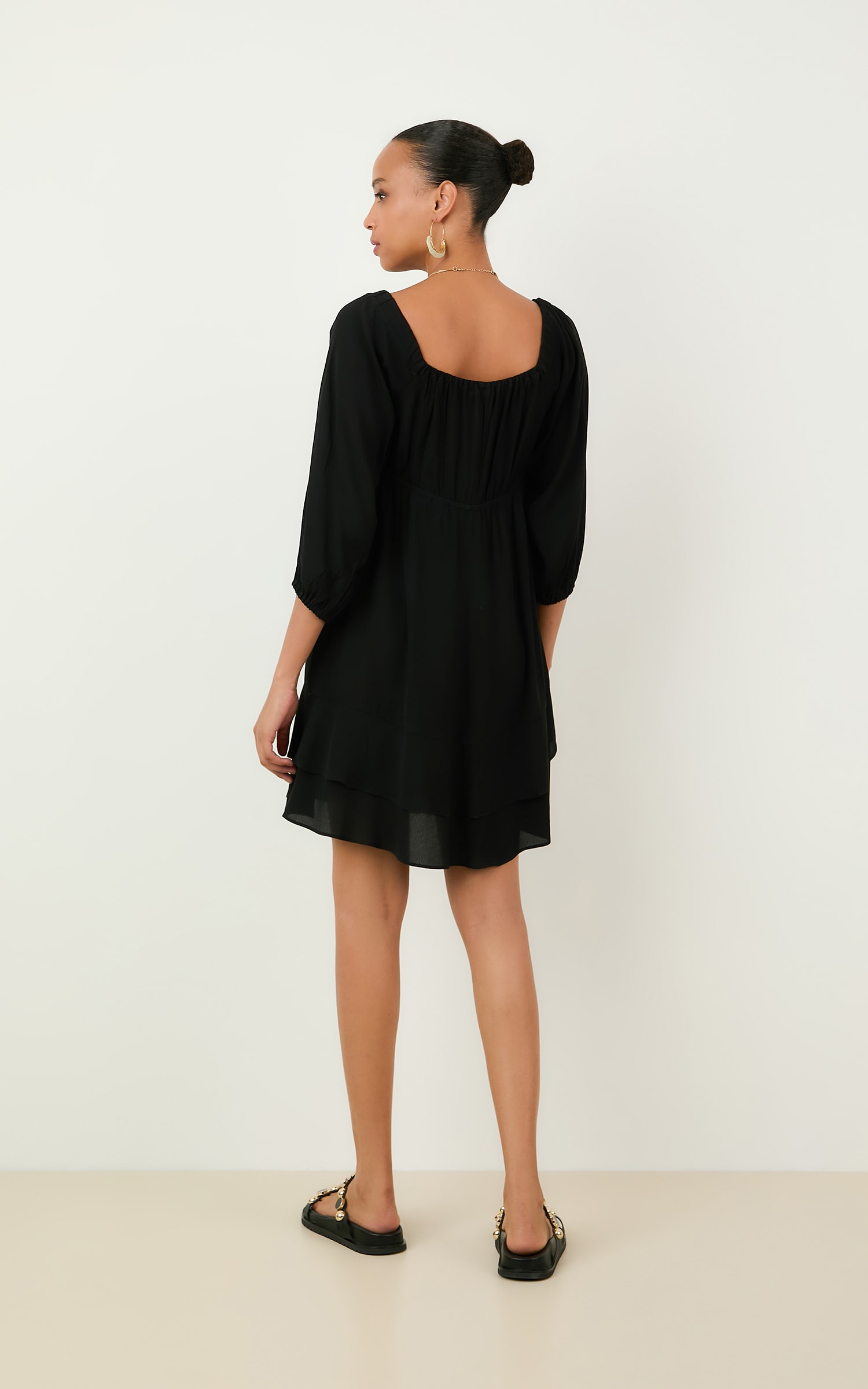 Vestido Curto Hibisco Preto