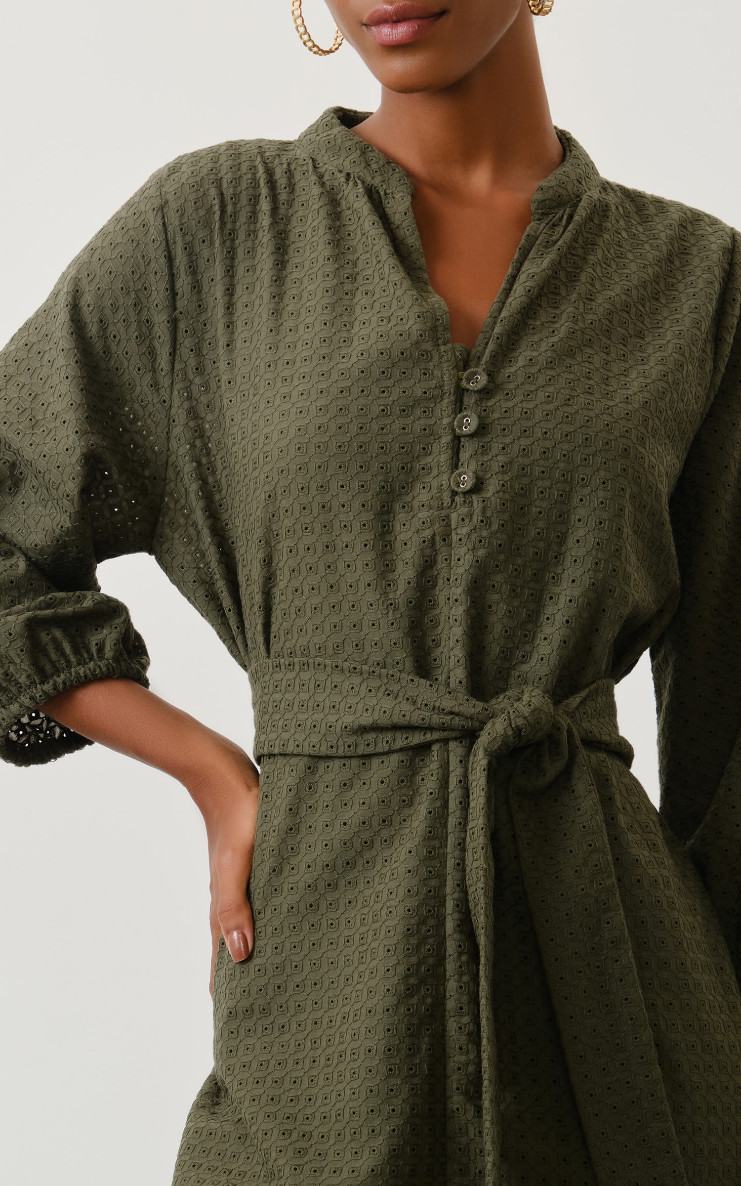 Vestido Curto Laise Selenita Verde Musgo