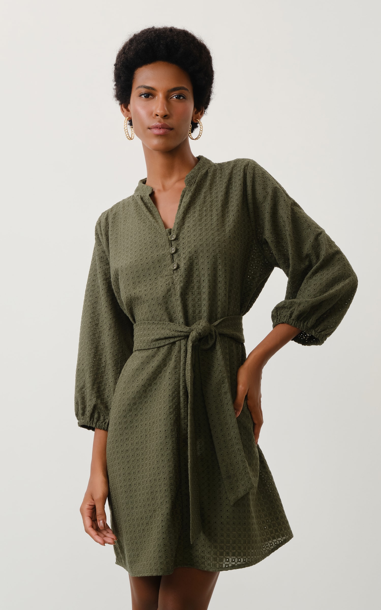 Vestido Curto Laise Selenita Verde Musgo
