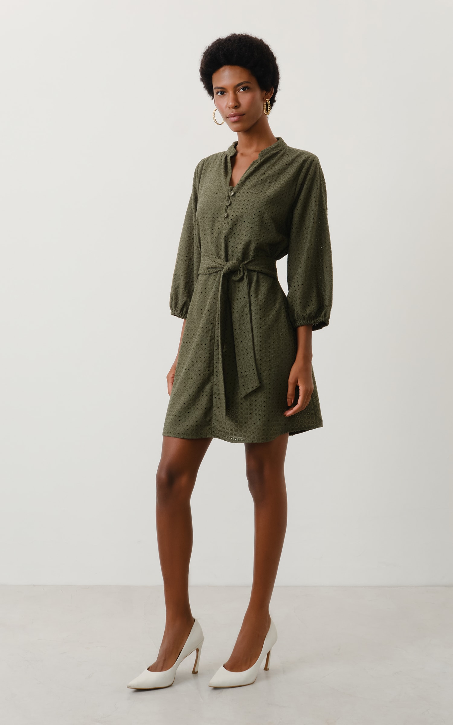 Vestido Curto Laise Selenita Verde Musgo