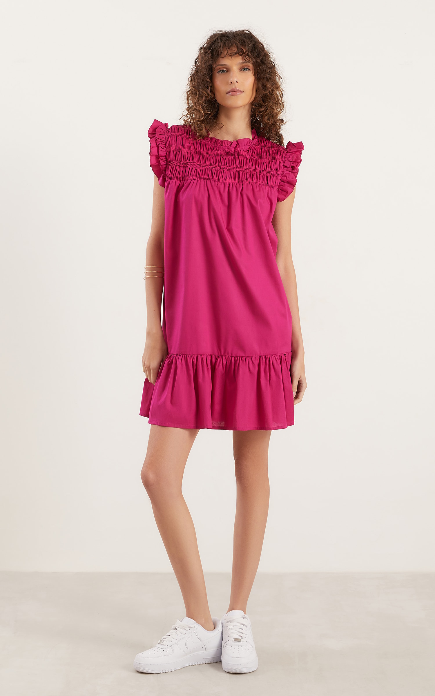 Vestido Curto Lastex Cosmos Cereja