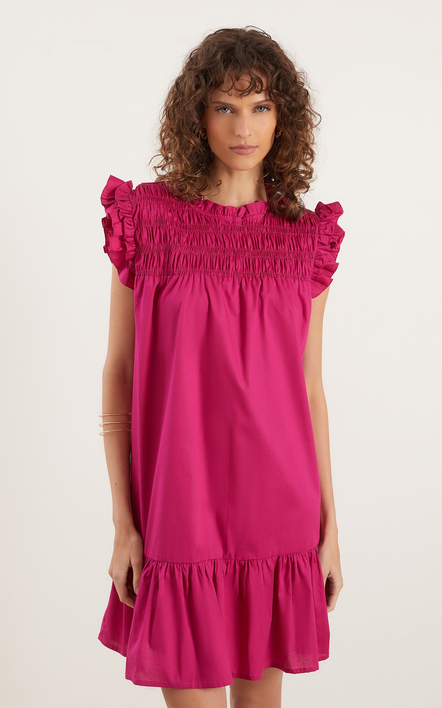 Vestido Curto Lastex Cosmos Cereja