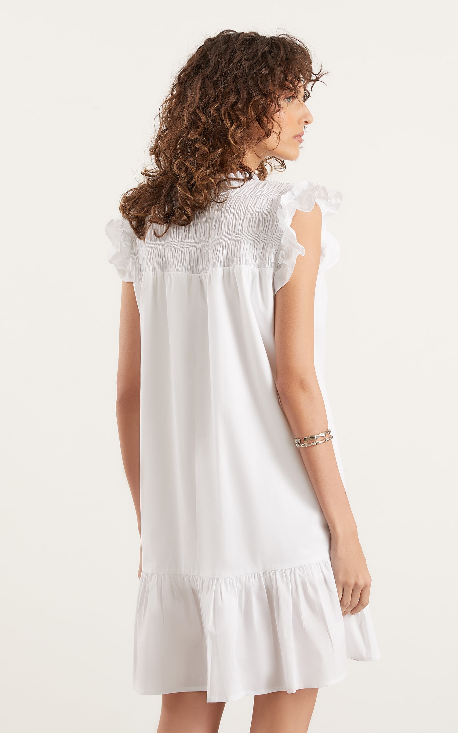 Vestido Curto Lastex Cosmos Off White