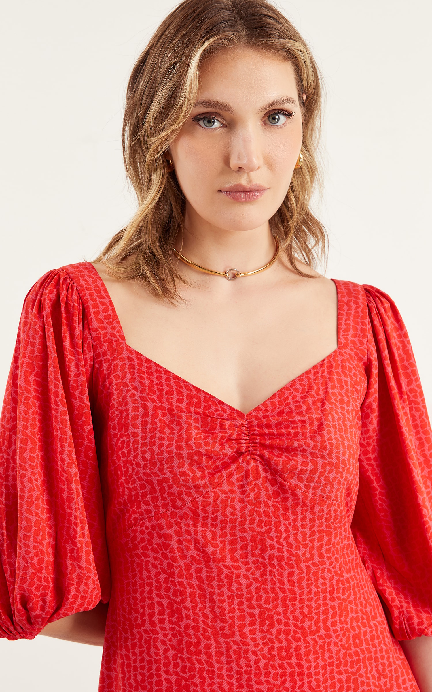 Vestido Curto Lovely Vermelho/Rosa