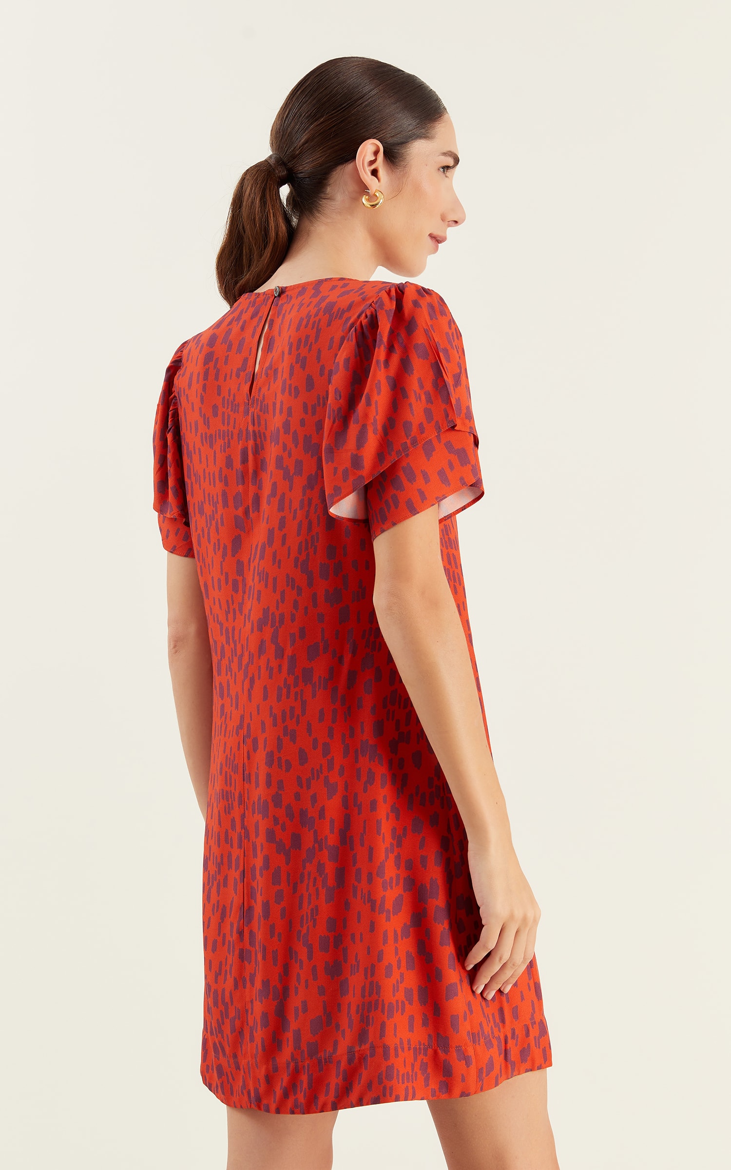 Vestido Curto Manga Curta Coast Laranja