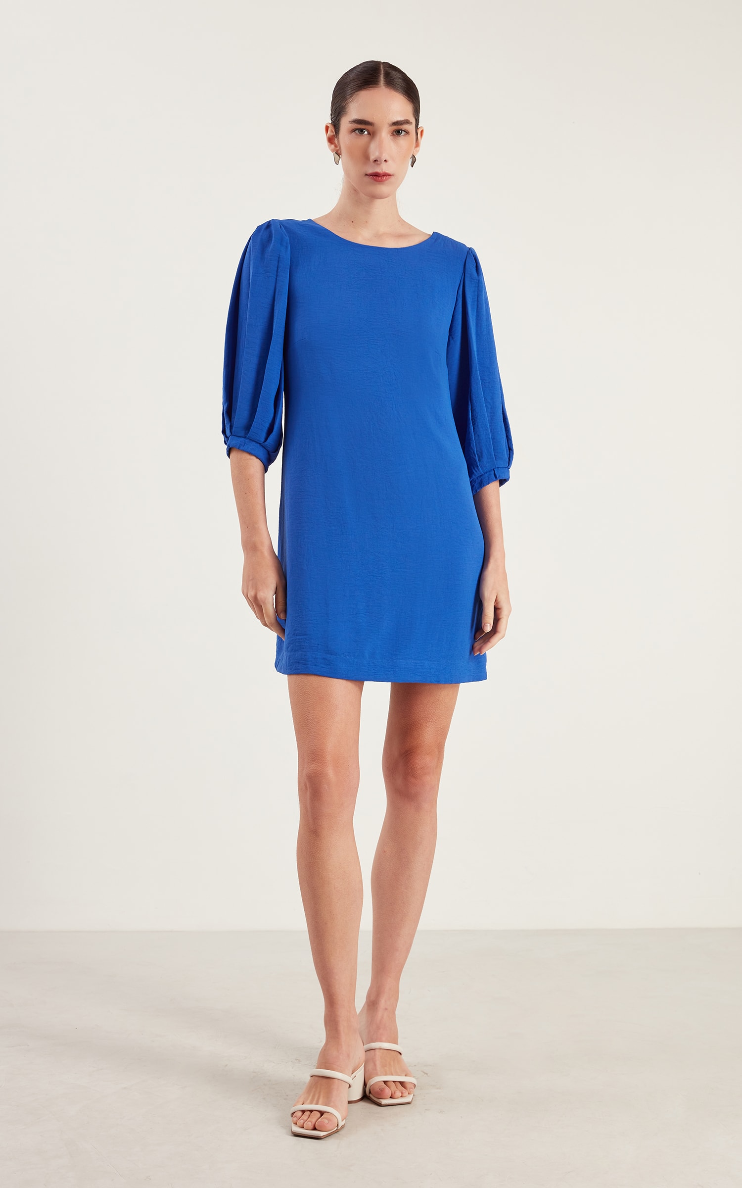 Vestido Curto Minimal Azul