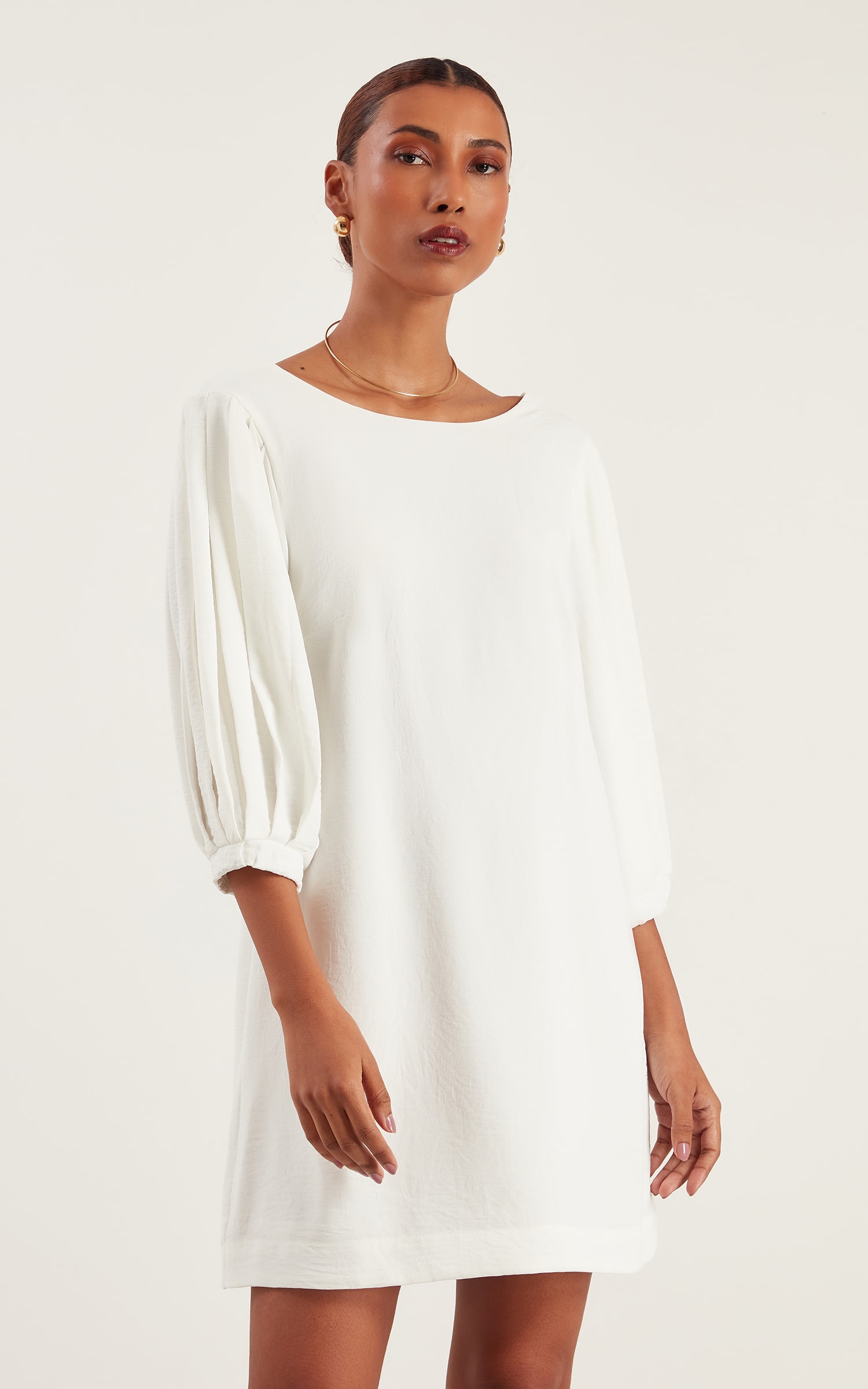 Vestido Curto Minimal Off White