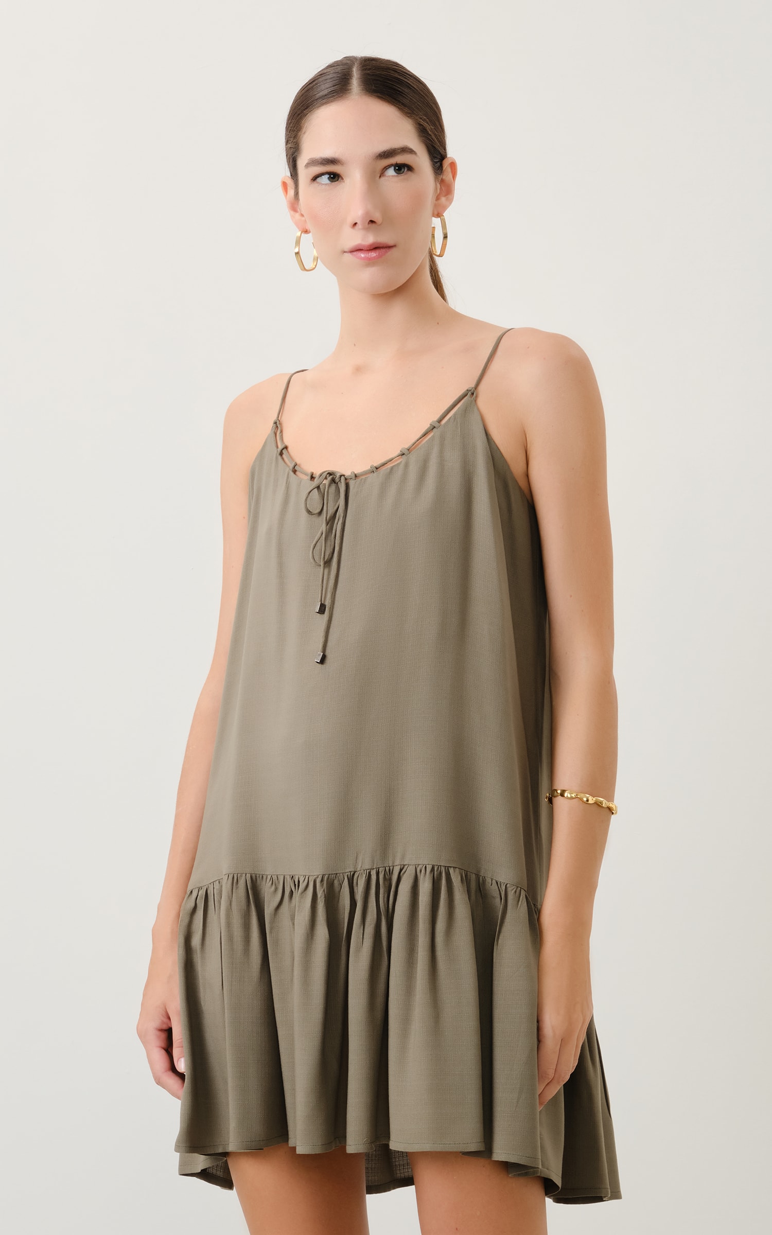 Vestido Curto Nepal Verde Musgo