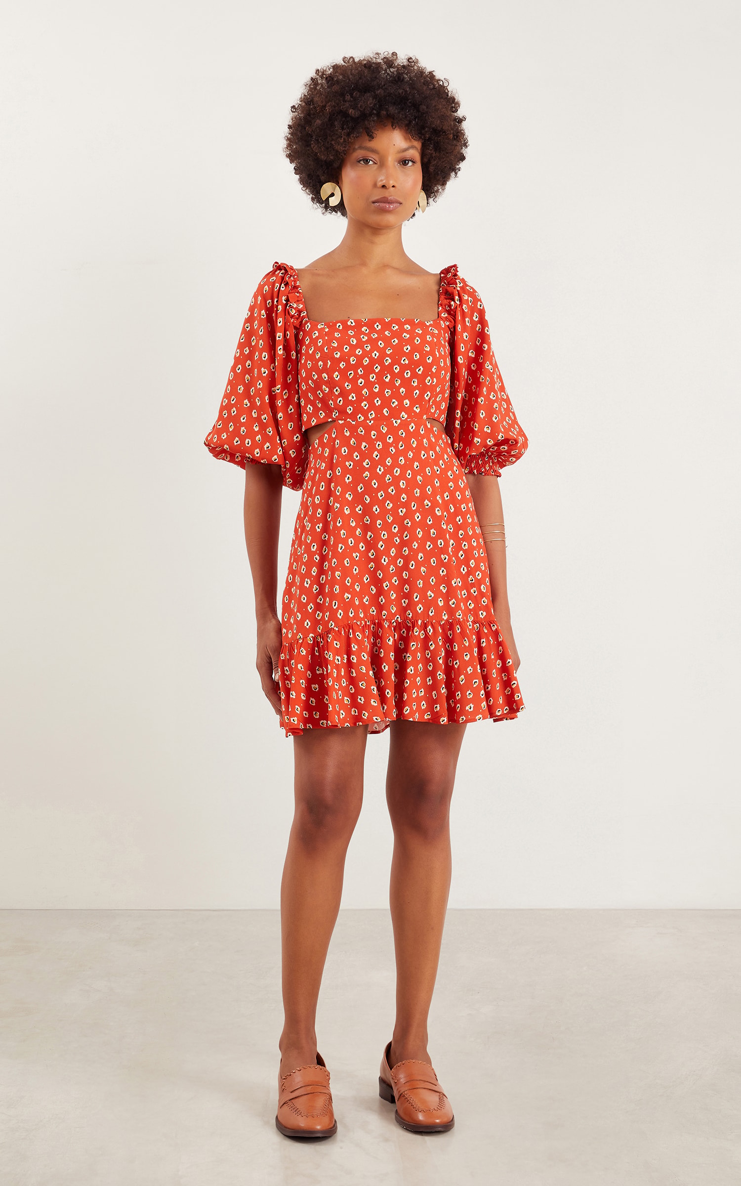 Vestido Curto Nut Telha