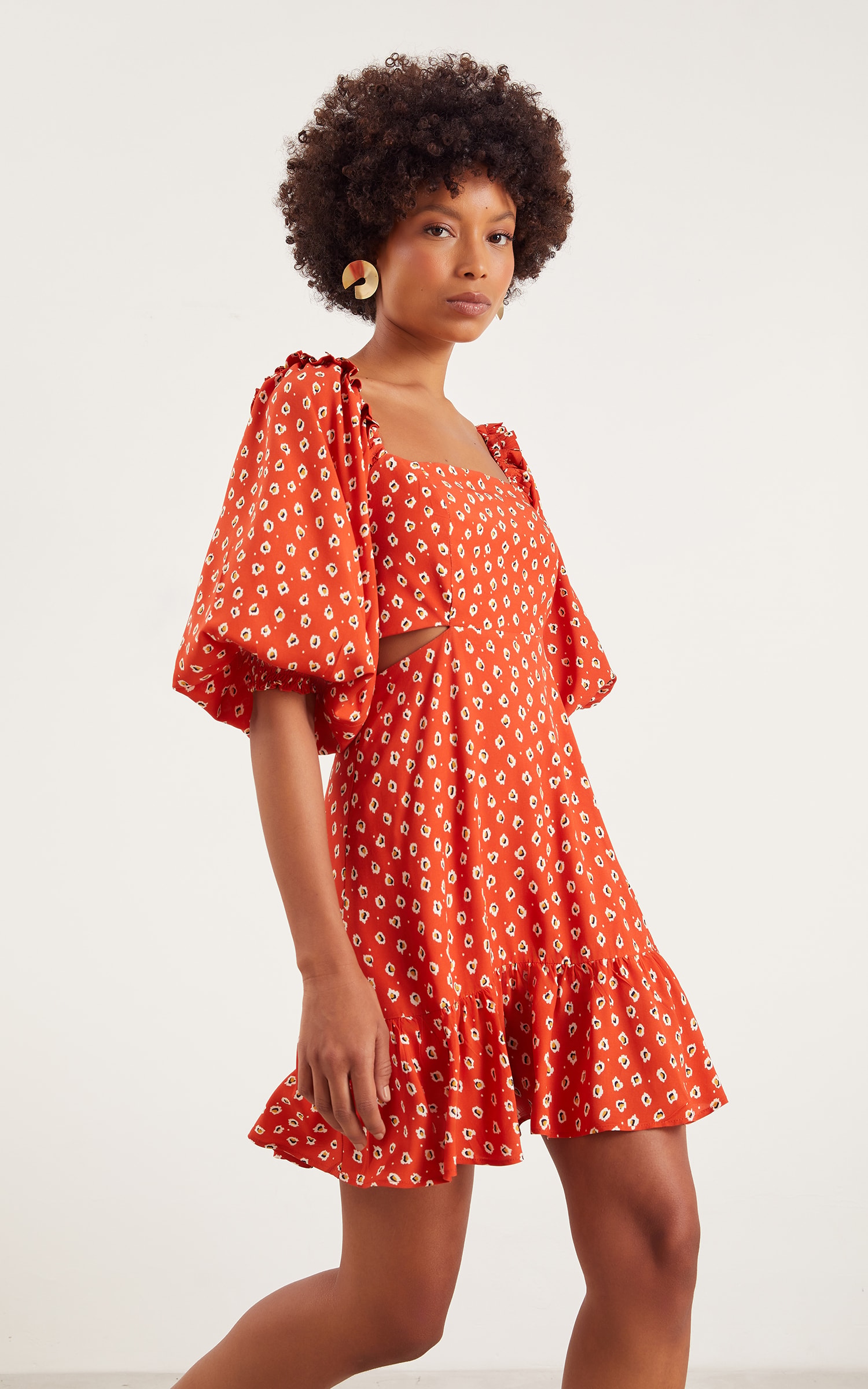 Vestido Curto Nut Telha