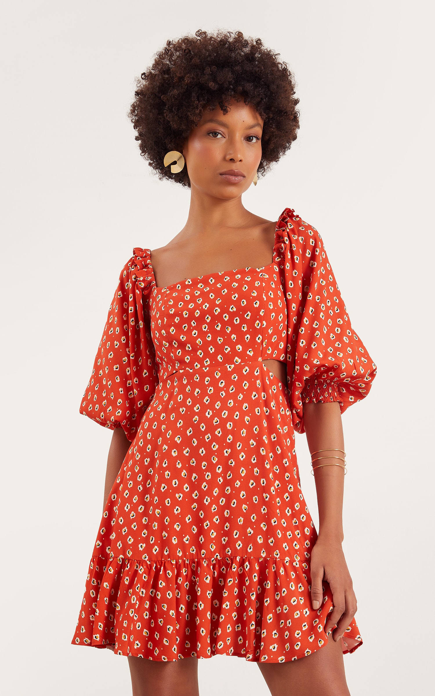 Vestido Curto Nut Telha