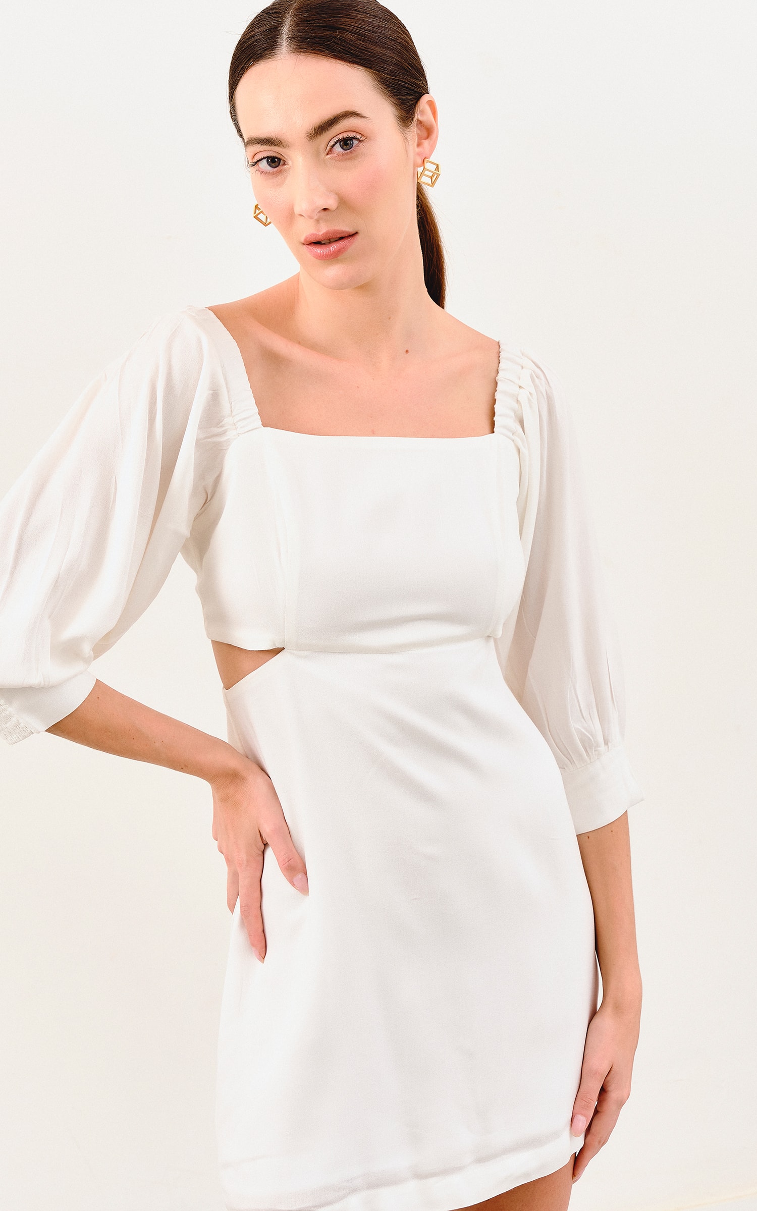 Vestido Curto Resort Off White