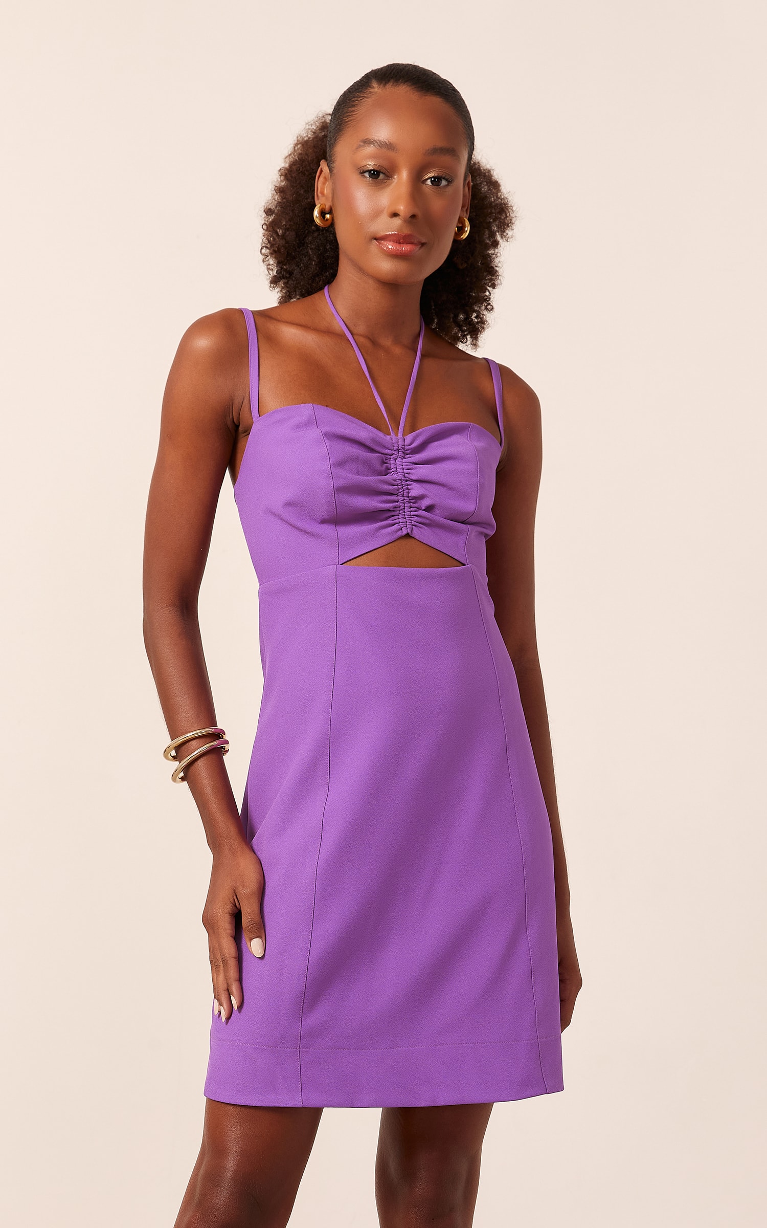 Vestido Curto Sweet Recorte Roxo