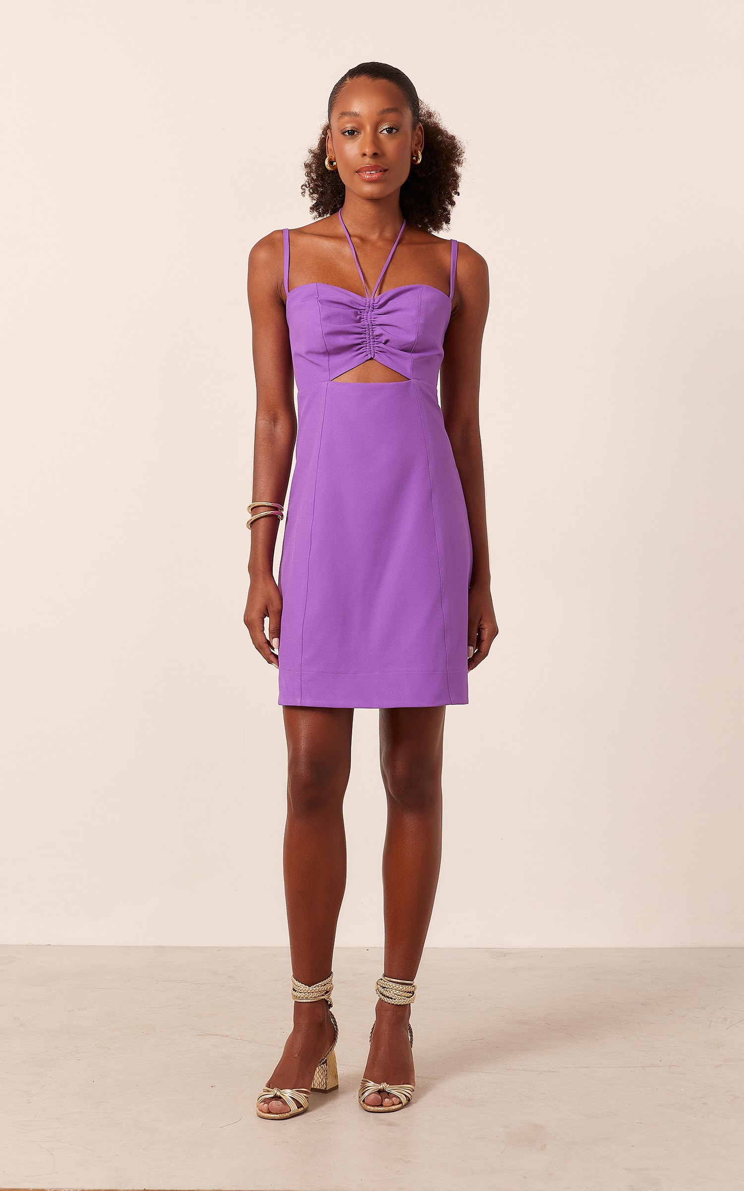 Vestido Curto Sweet Recorte Roxo