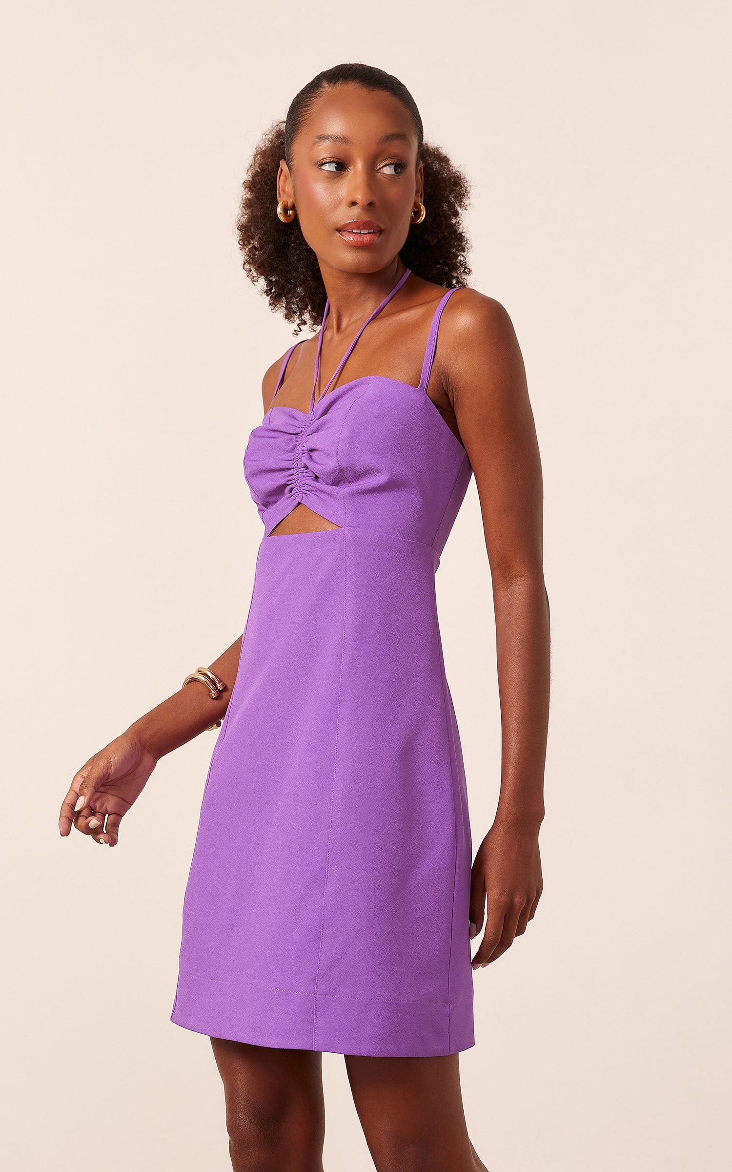 Vestido Curto Sweet Recorte Roxo