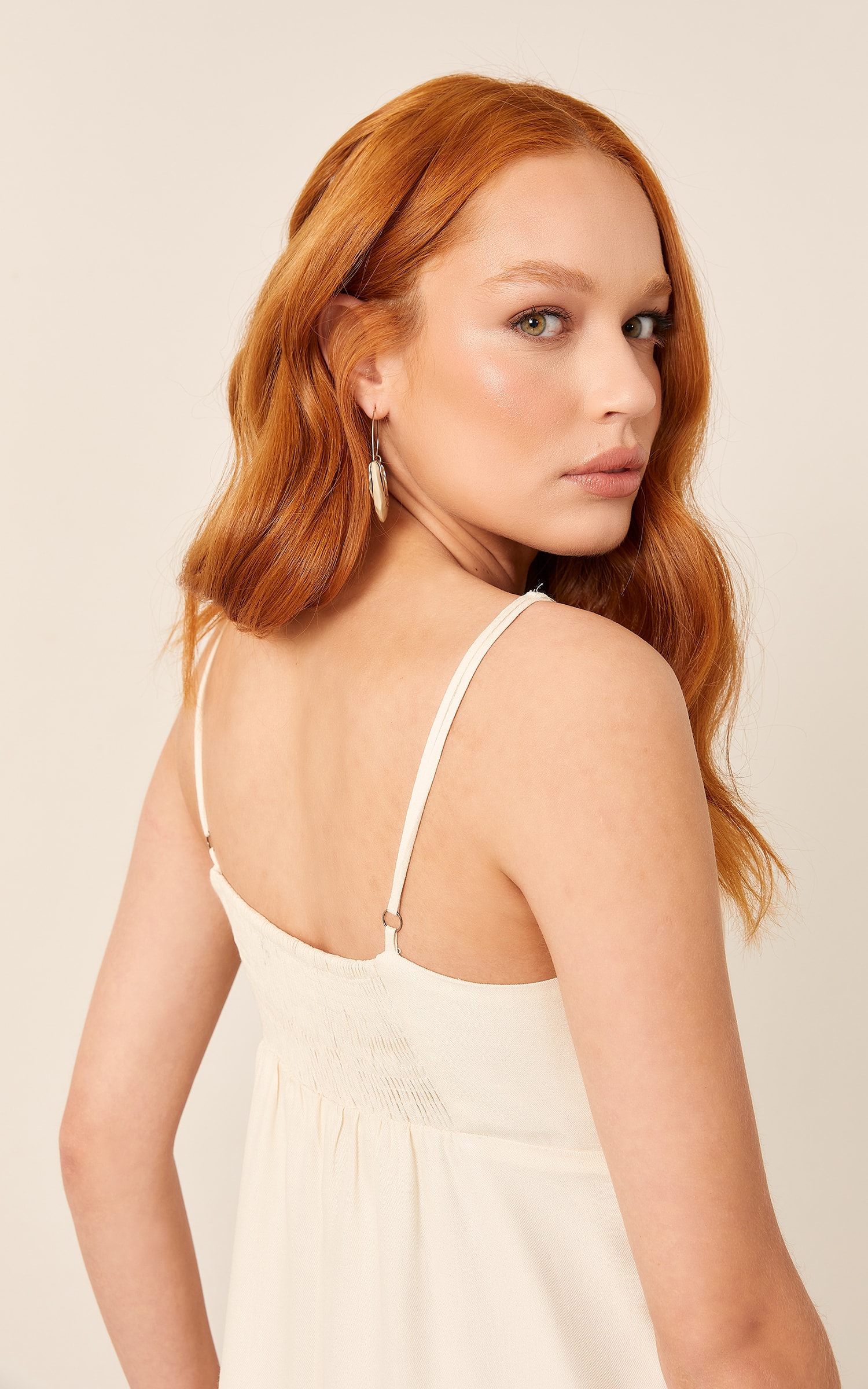 Vestido Decote Laço Midi Off White