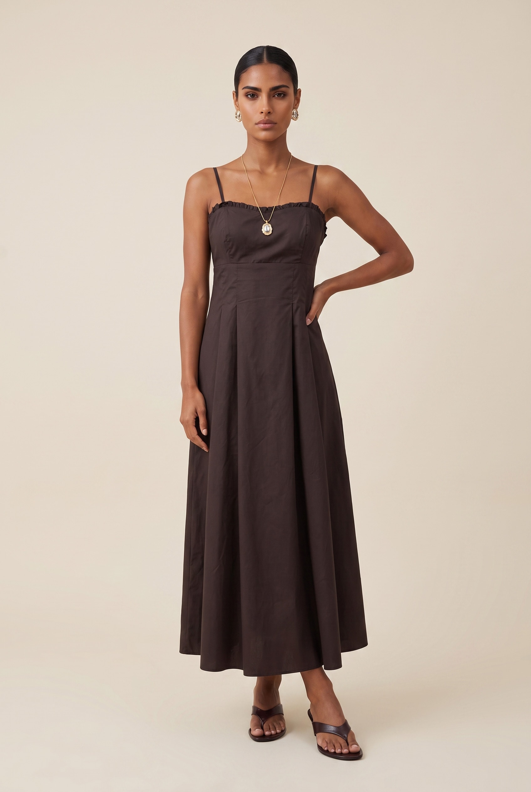 Vestido Groove Cropped Marrom
