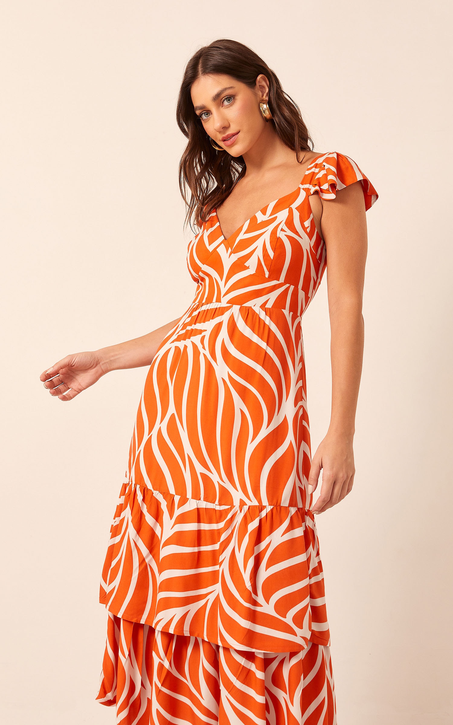 Vestido La Vie Detalhe Assimétrico Coral