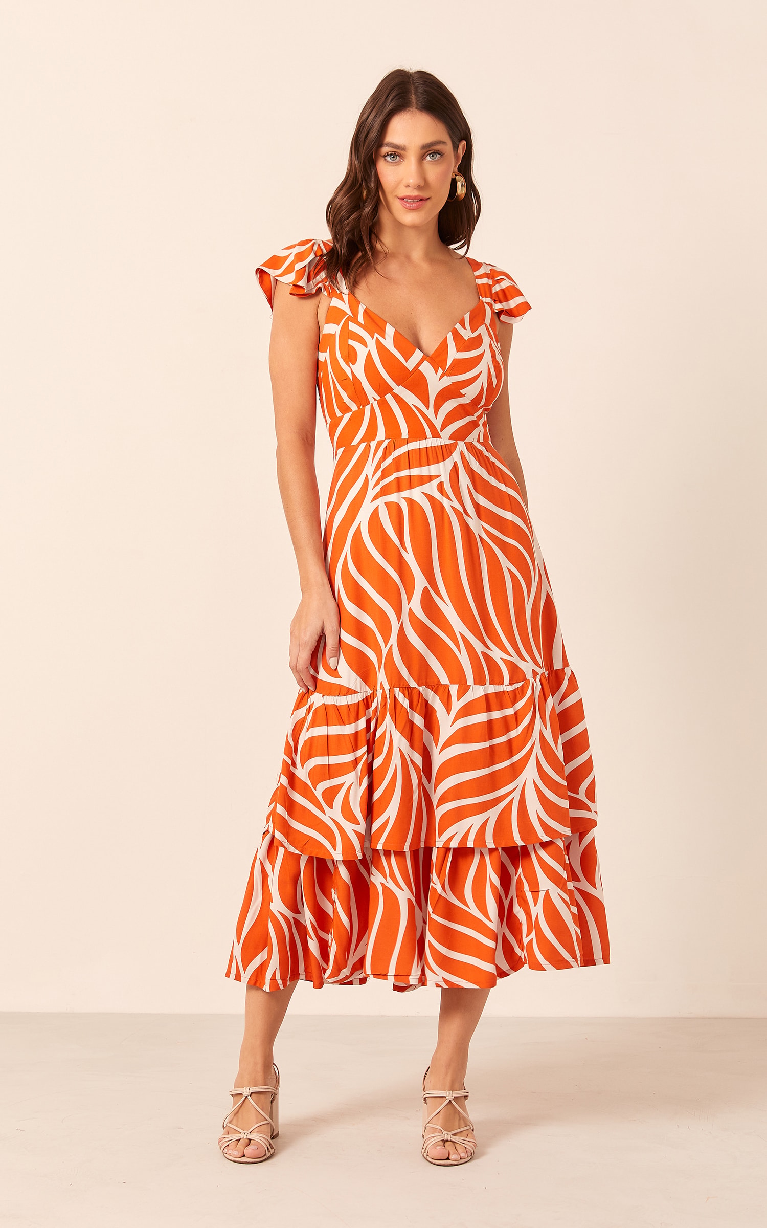 Vestido La Vie Detalhe Assimétrico Coral