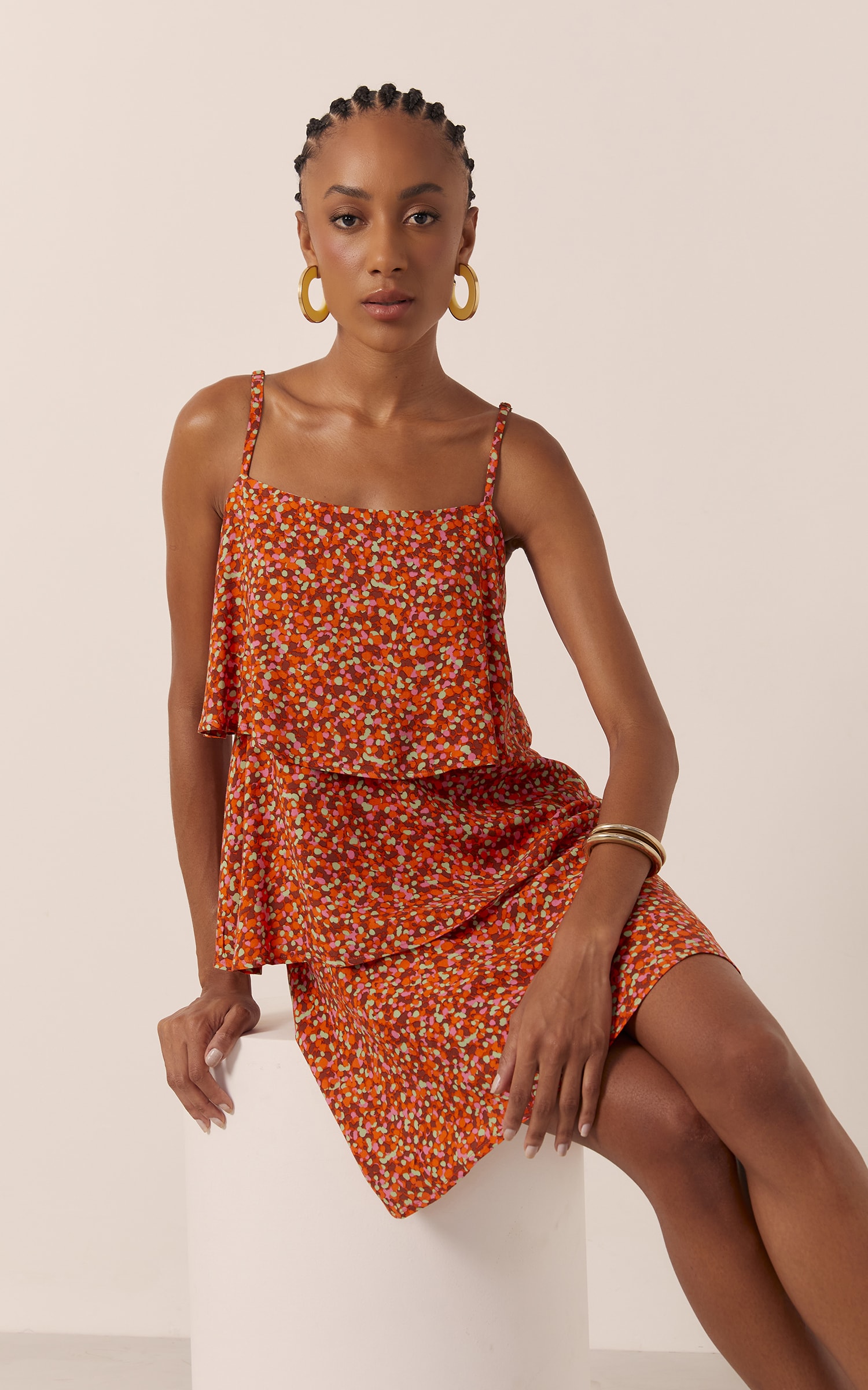 Vestido Lola Babados Coral