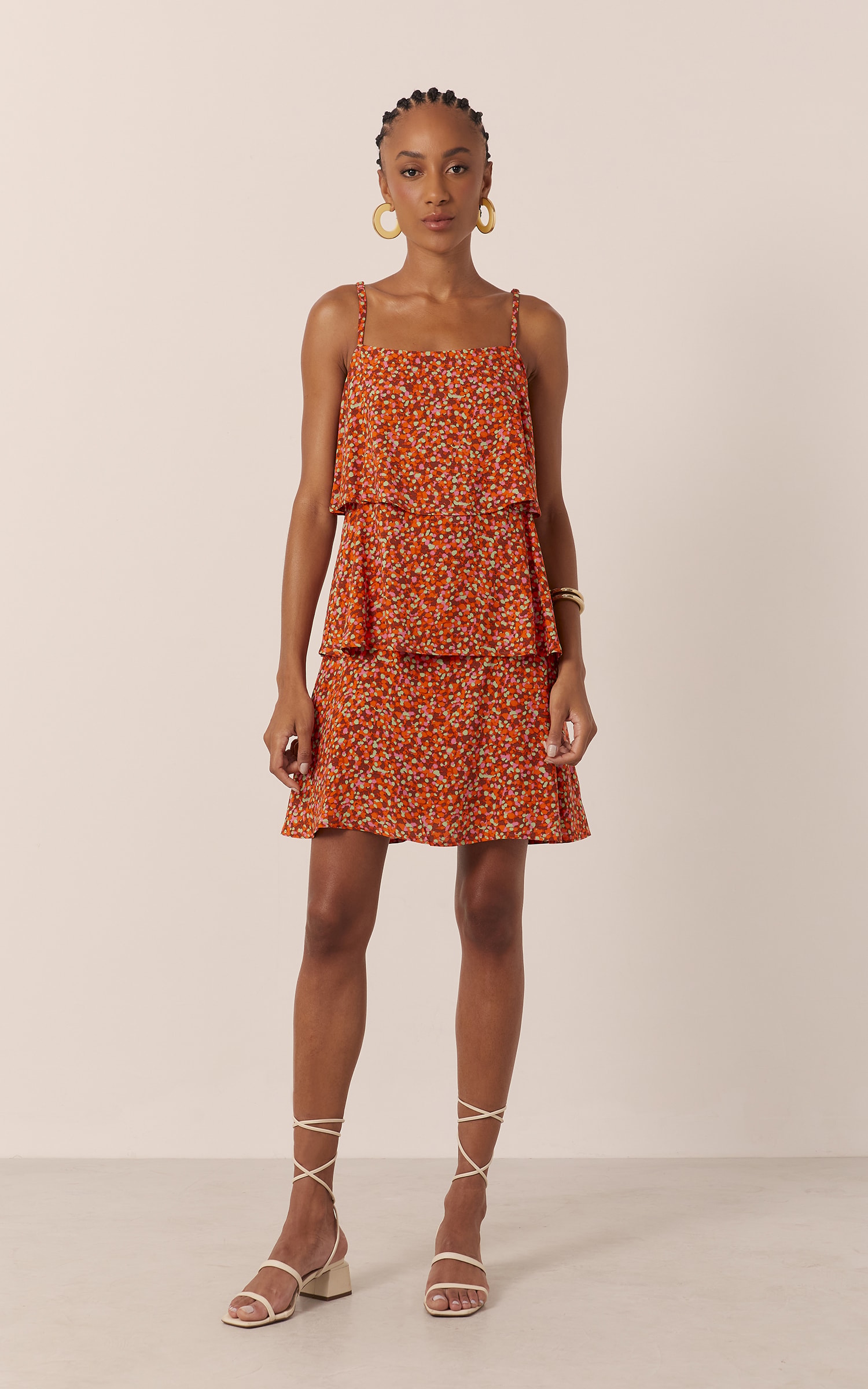 Vestido Lola Babados Coral
