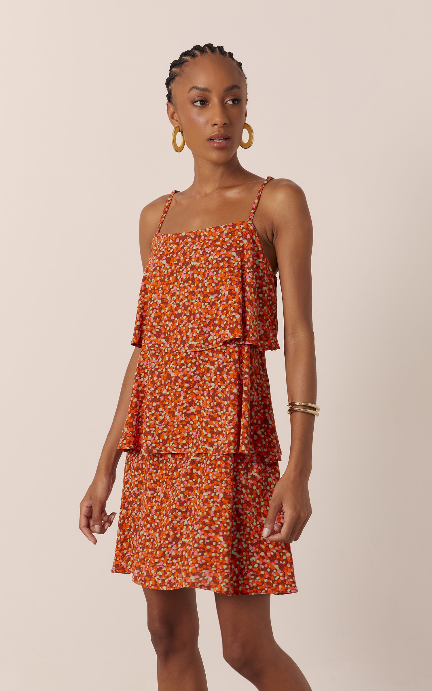 Vestido Lola Babados Coral