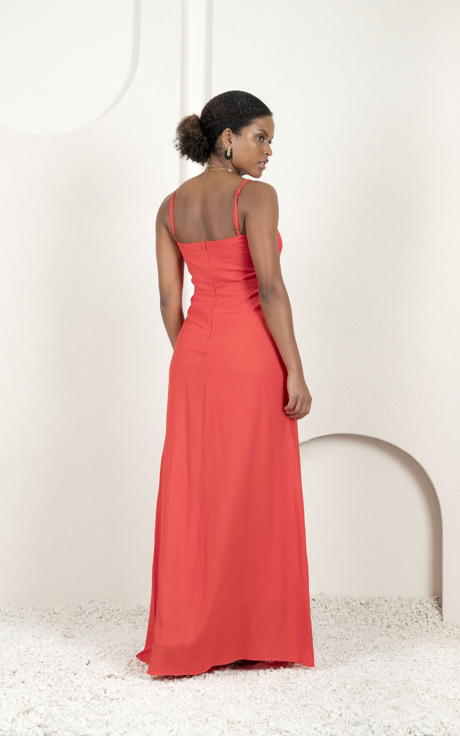 Vestido Longo Botões Grenadine