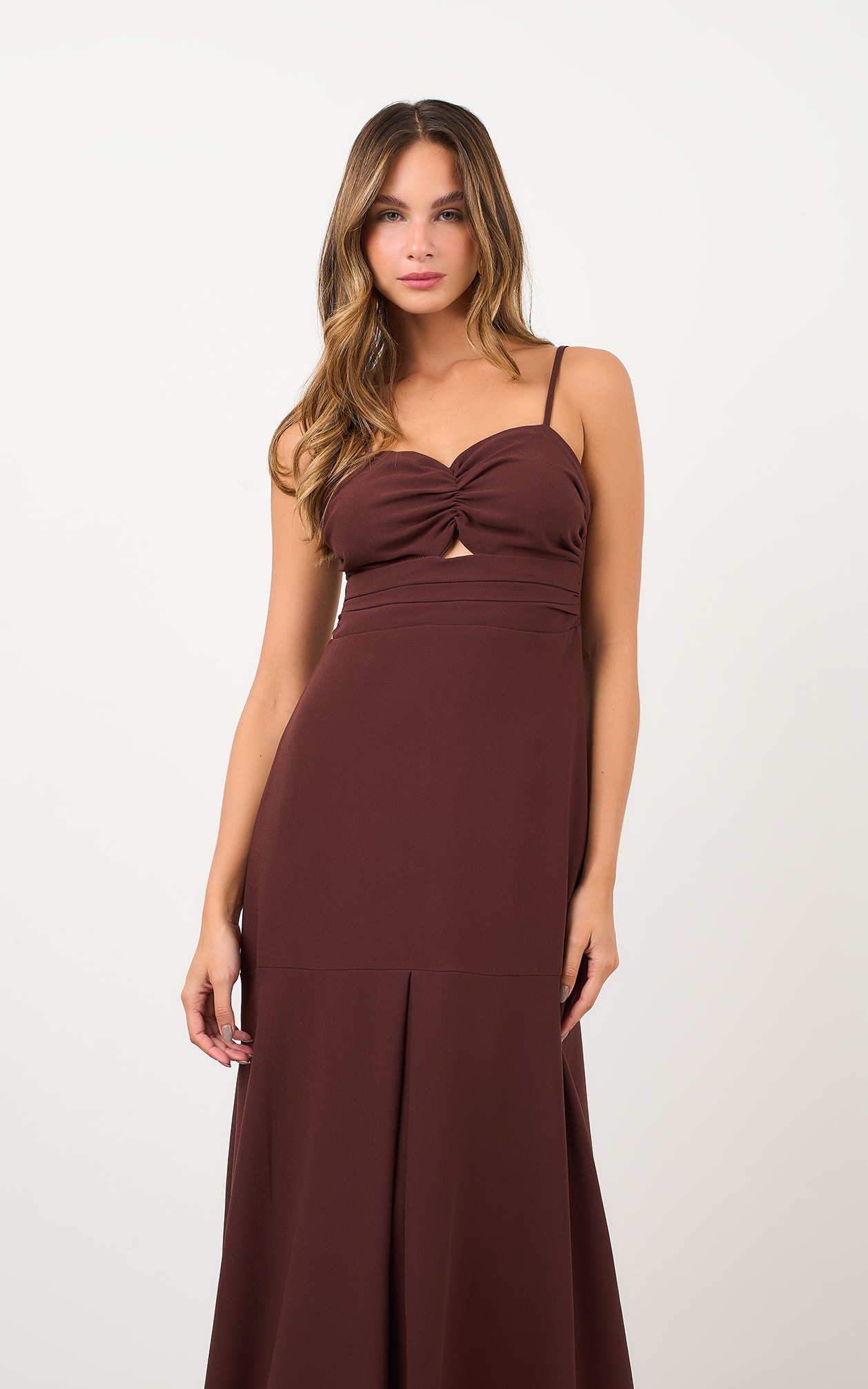 Vestido Longo Brulee Marrom