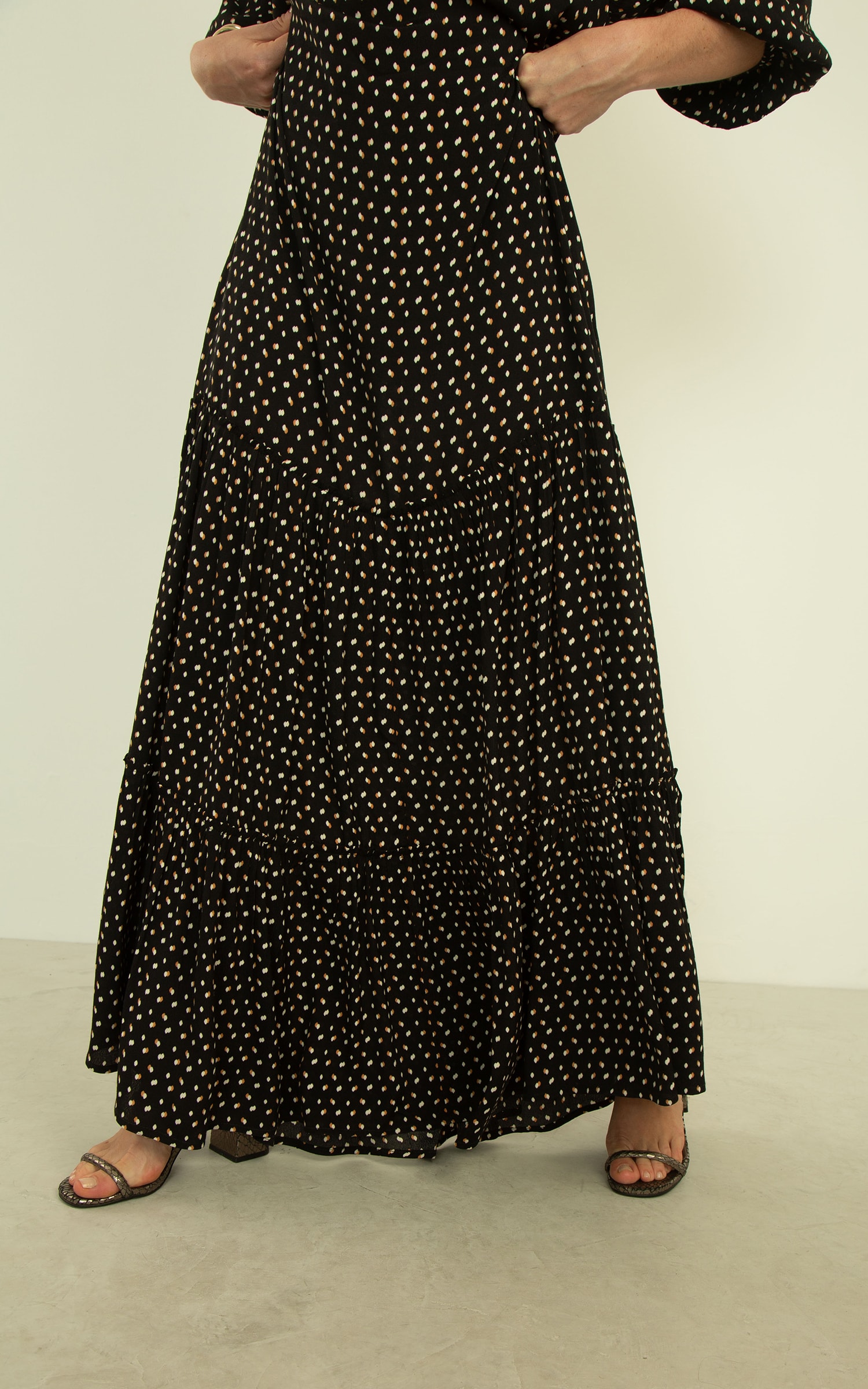 Vestido Longo Celeste Preto