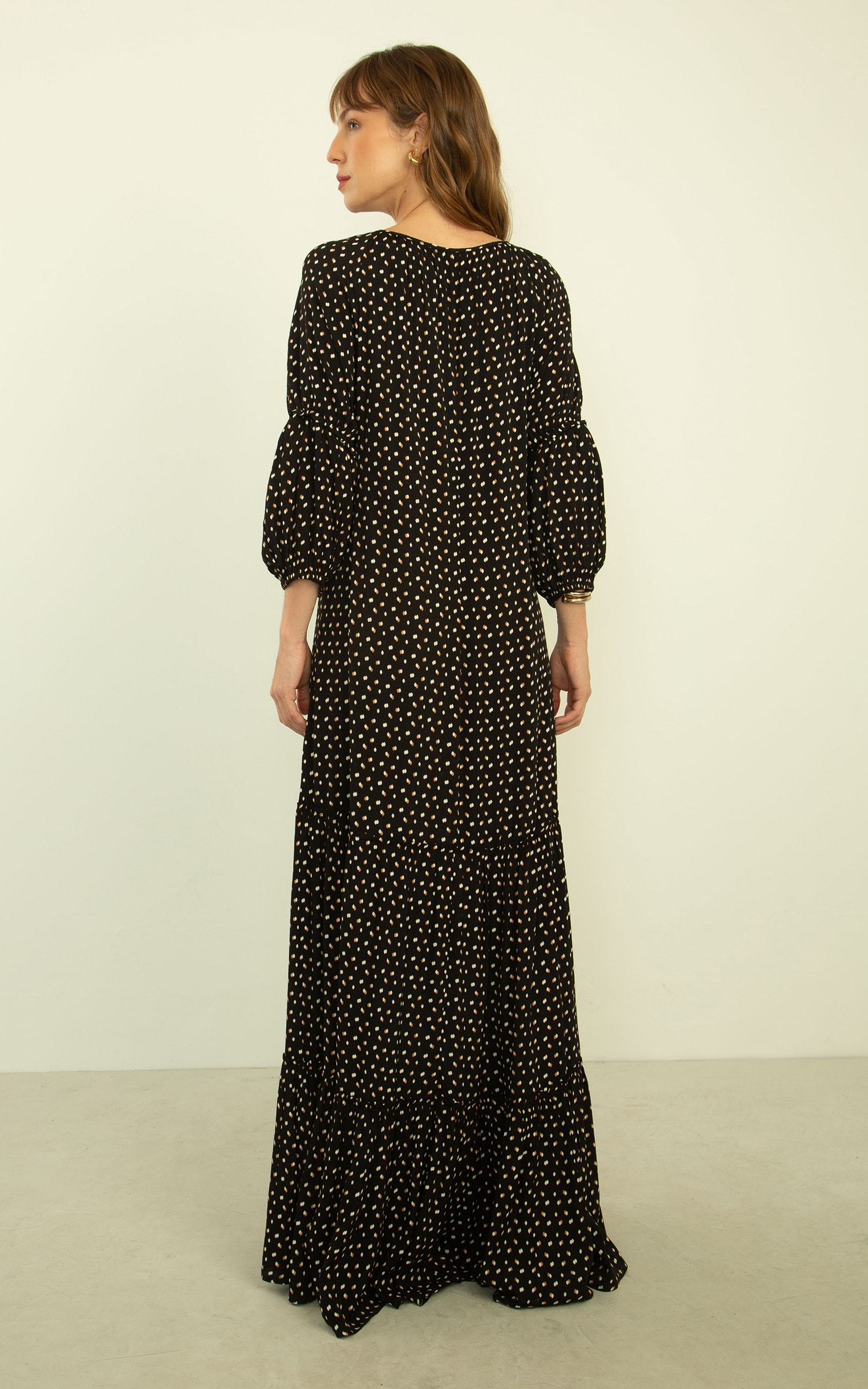 Vestido Longo Celeste Preto