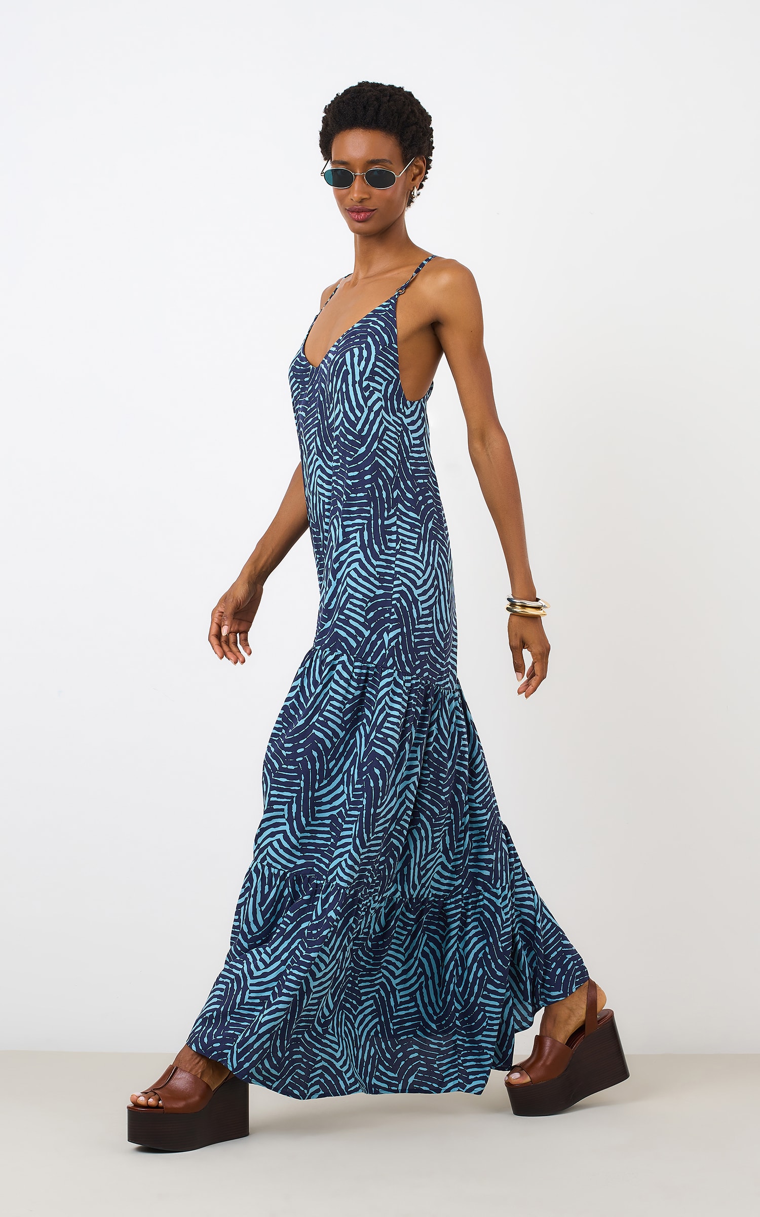 Vestido Longo Colecao Azul Sereno