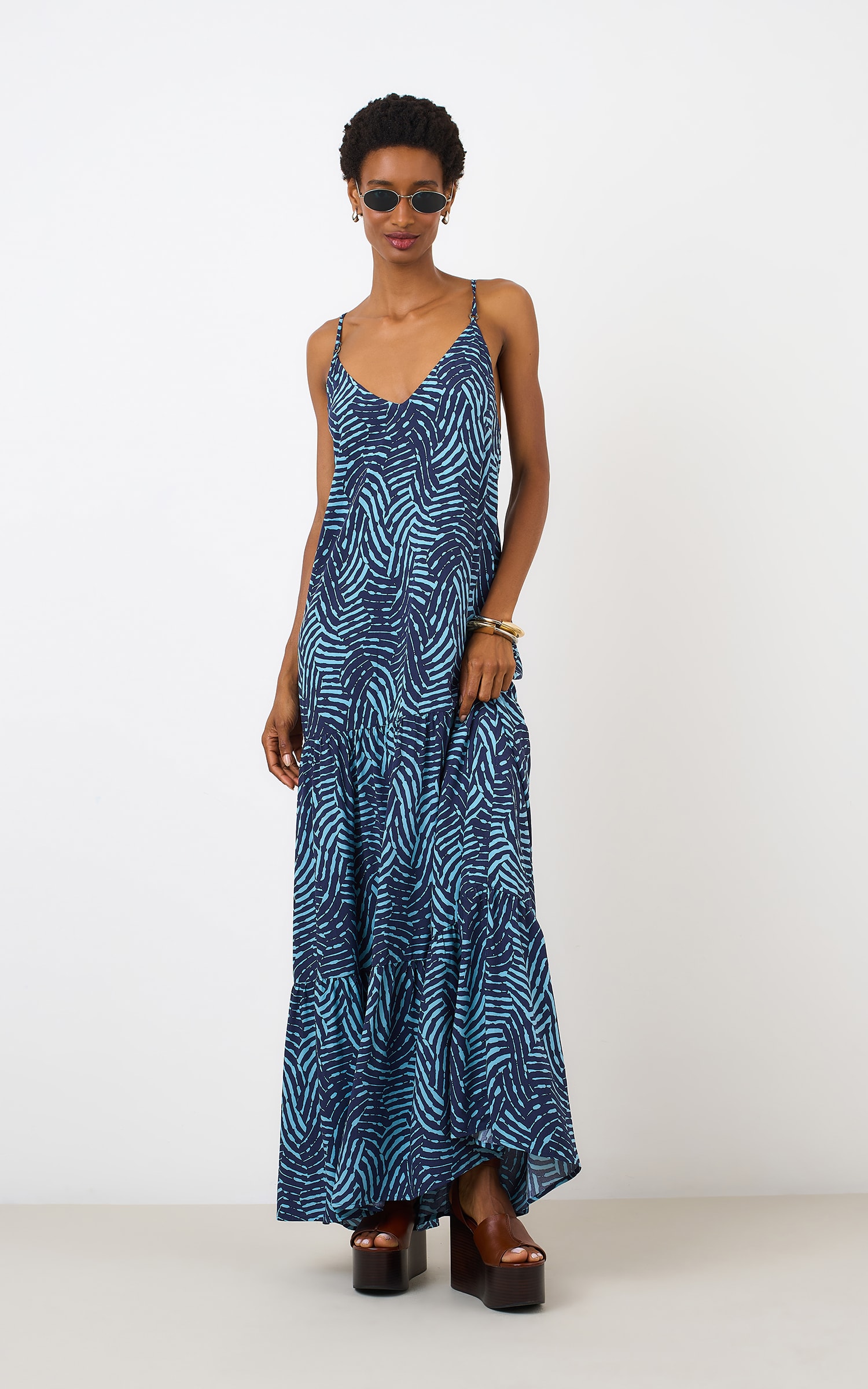 Vestido Longo Colecao Azul Sereno