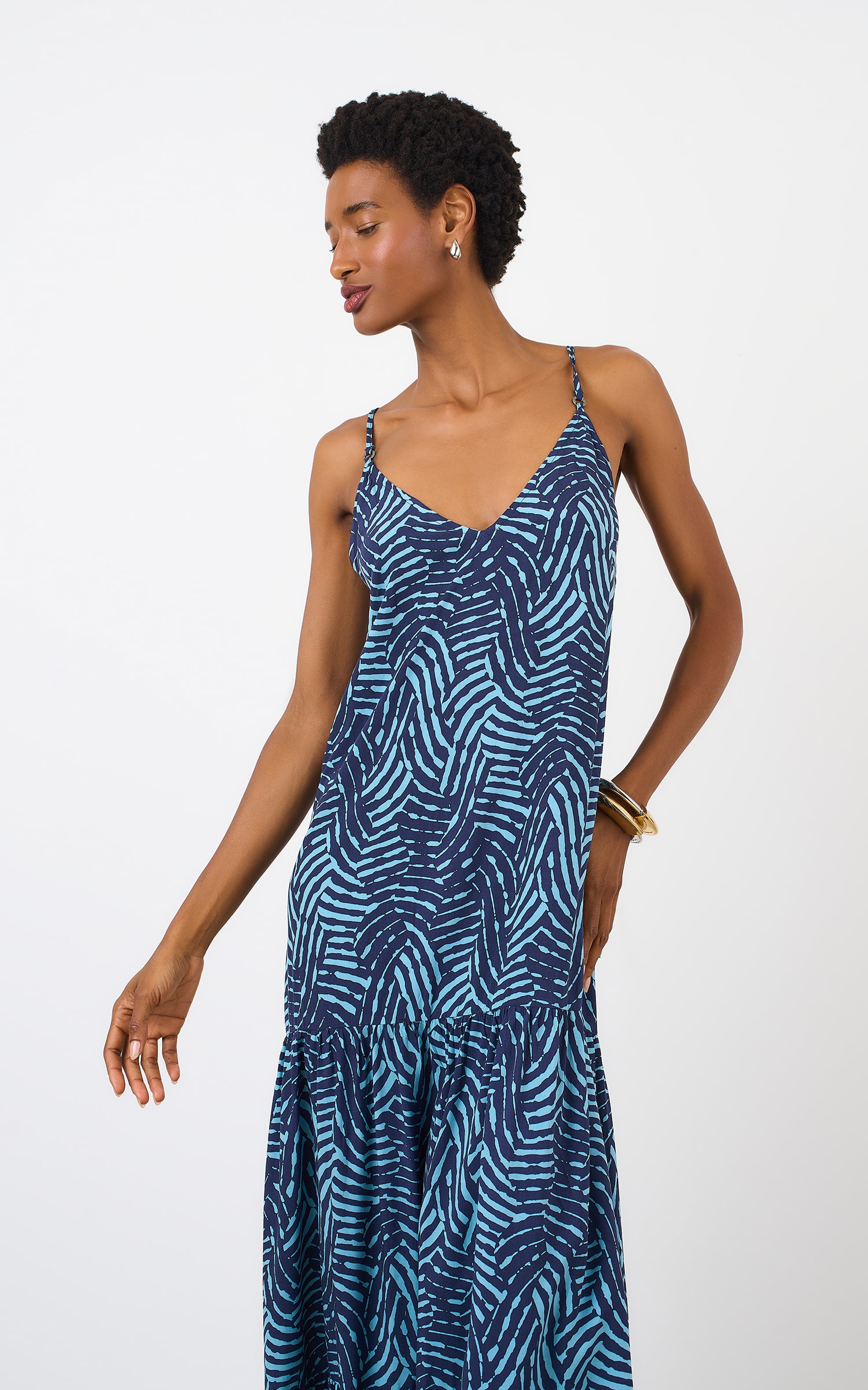 Vestido Longo Colecao Azul Sereno