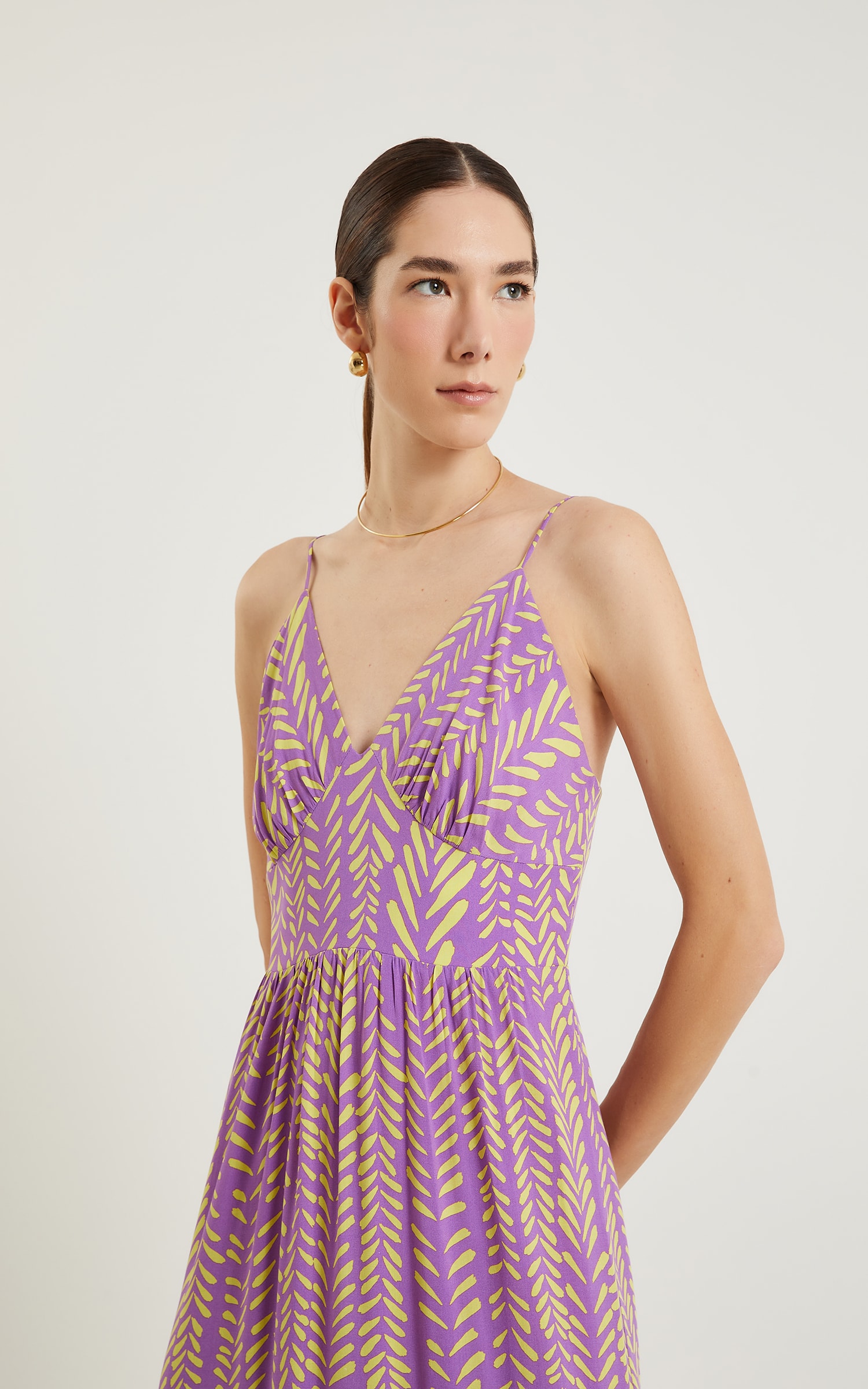 Vestido Longo Colorir Roxo