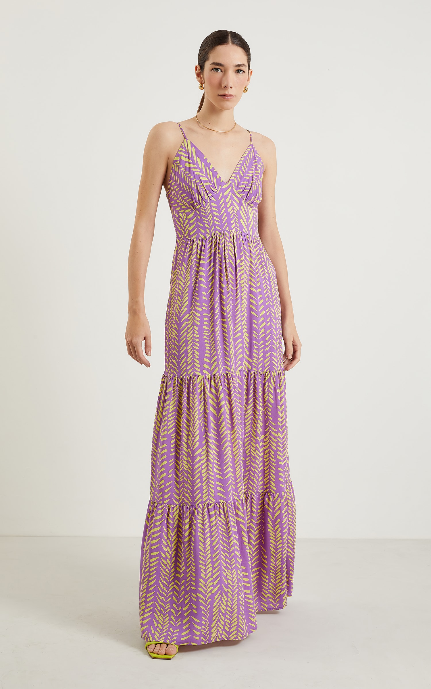 Vestido Longo Colorir Roxo