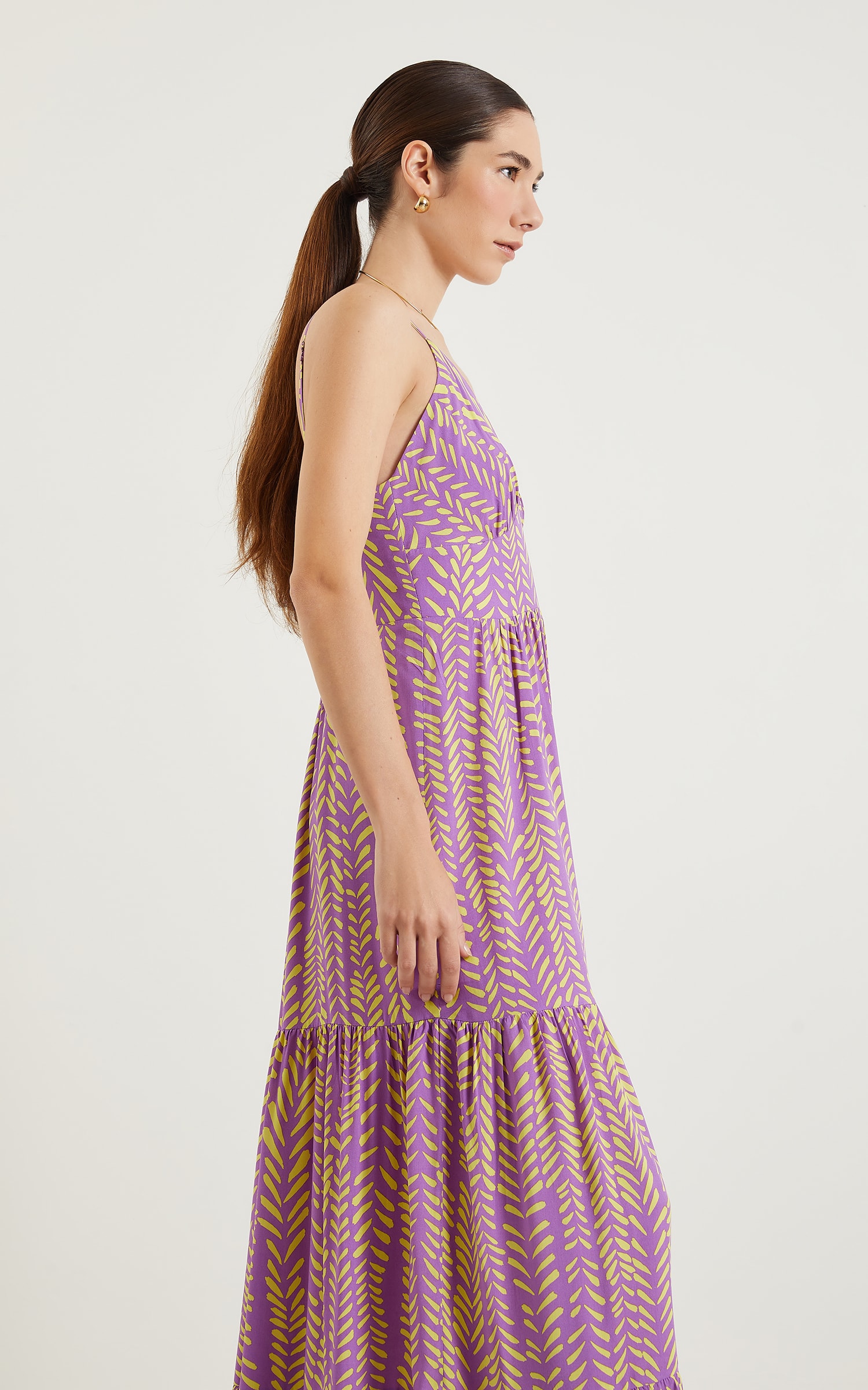 Vestido Longo Colorir Roxo