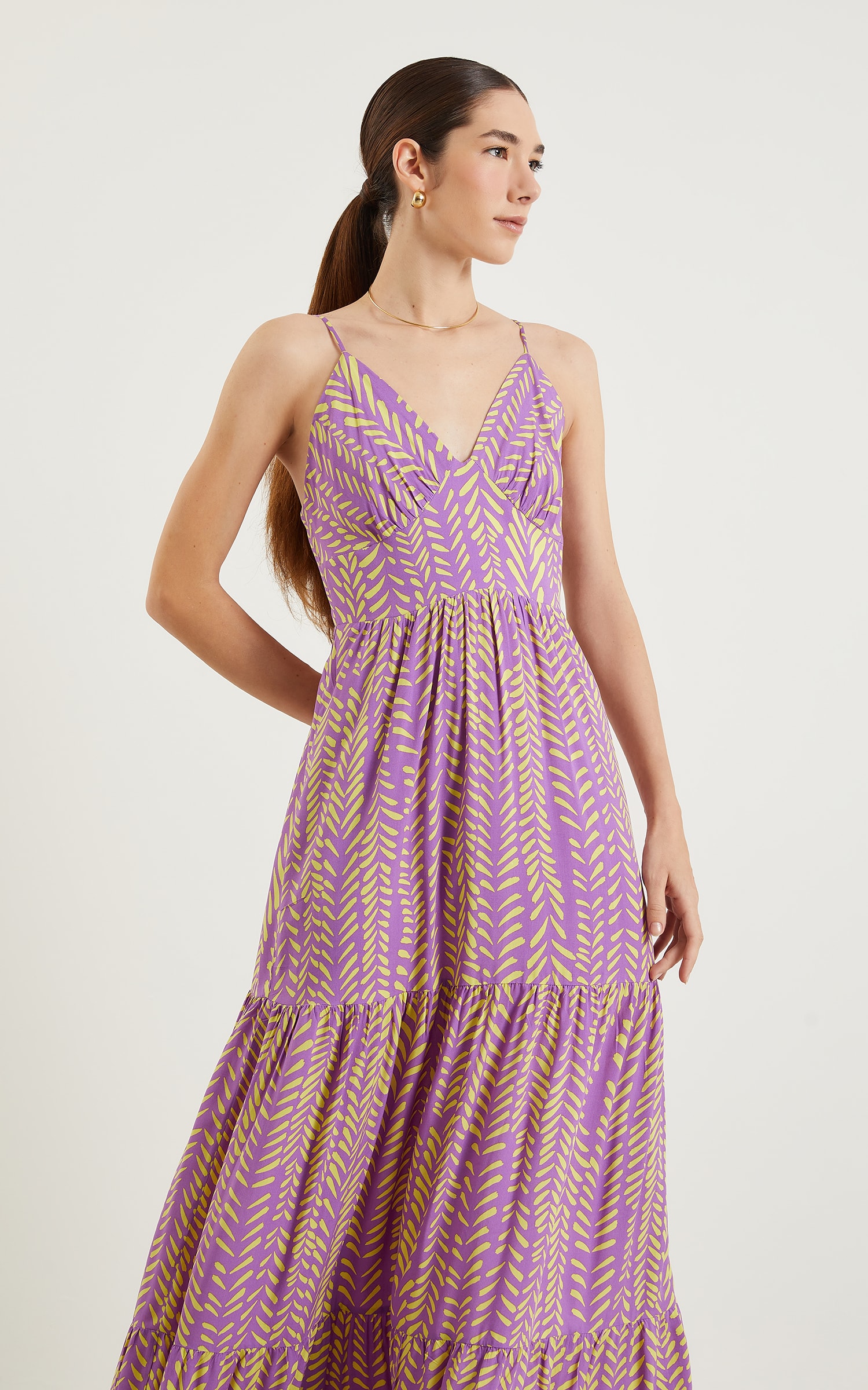 Vestido Longo Colorir Roxo