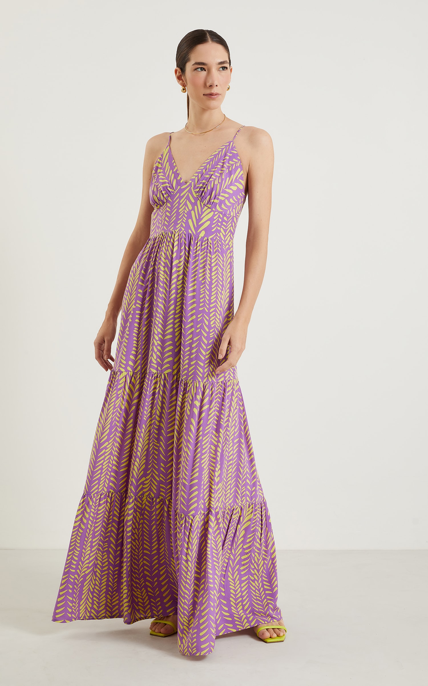 Vestido Longo Colorir Roxo