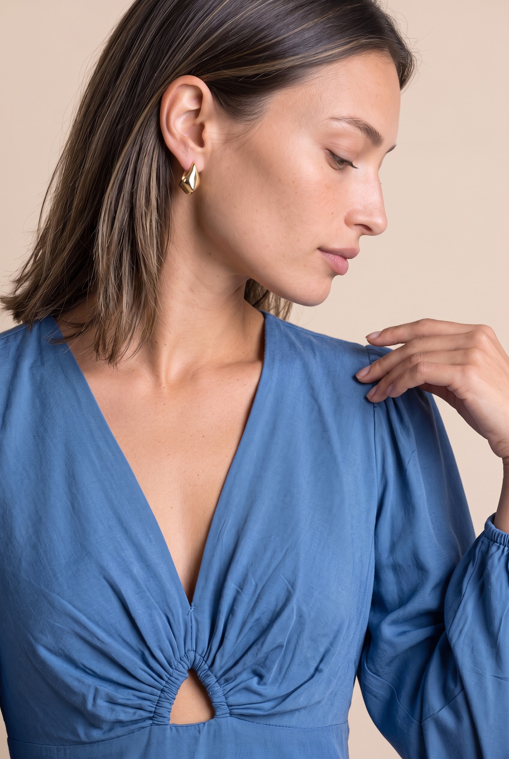 Vestido Longo Compass Azul Mykonos