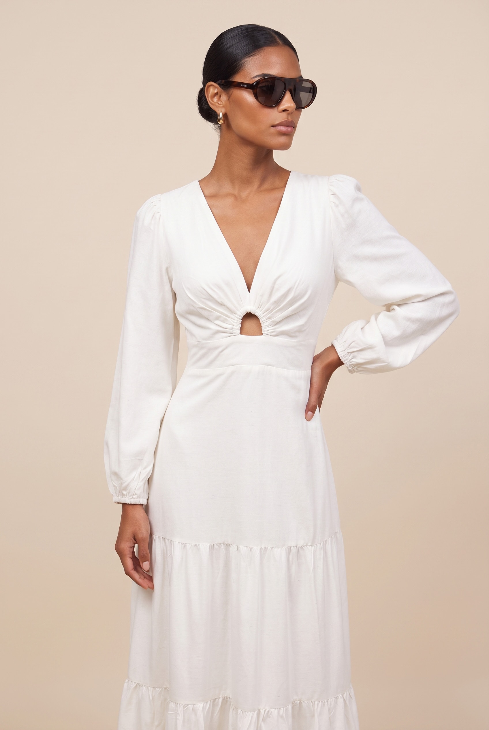 Vestido Longo Compass Natural